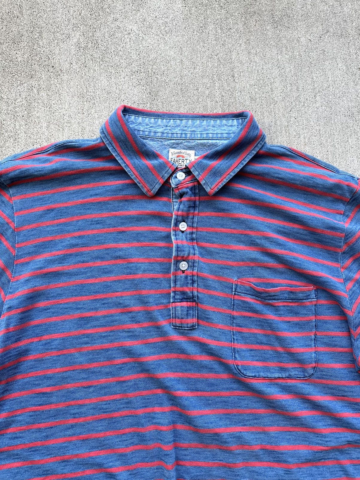 Faherty Faherty Polo Shirt Blue and Red Stripes Relaxed Fit XL Size US XL / EU 56 / 4 - 2 Thumbnail