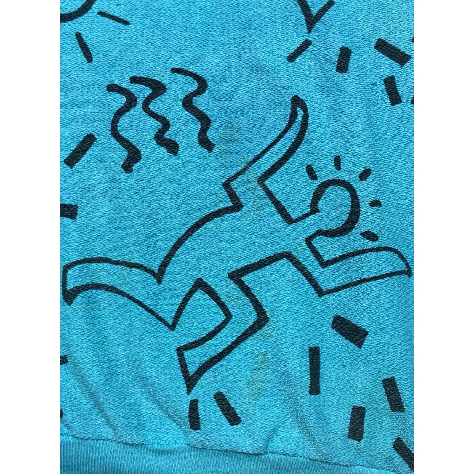 Gloverall VINTAGE 80s Keith Haring pop art all over print AOP XL Sweatshirt Men Blue Pullover Crewneck Size US XL / EU 56 / 4 - 2 Thumbnail