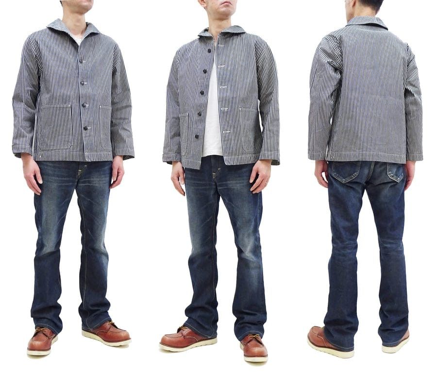 Buzz Rickson's × Toyo Enterprises BUZZ RICKSON'S US Navy Shawl Colar Hickory Work Jacket Size US L / EU 52-54 / 3 - 4 Thumbnail