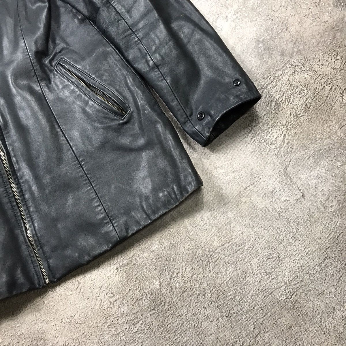 Vintage Vintage 90s Y2K Oversized Leather Jacket Streetwear Faded M Size M / US 6-8 / IT 42-44 - 5 Thumbnail