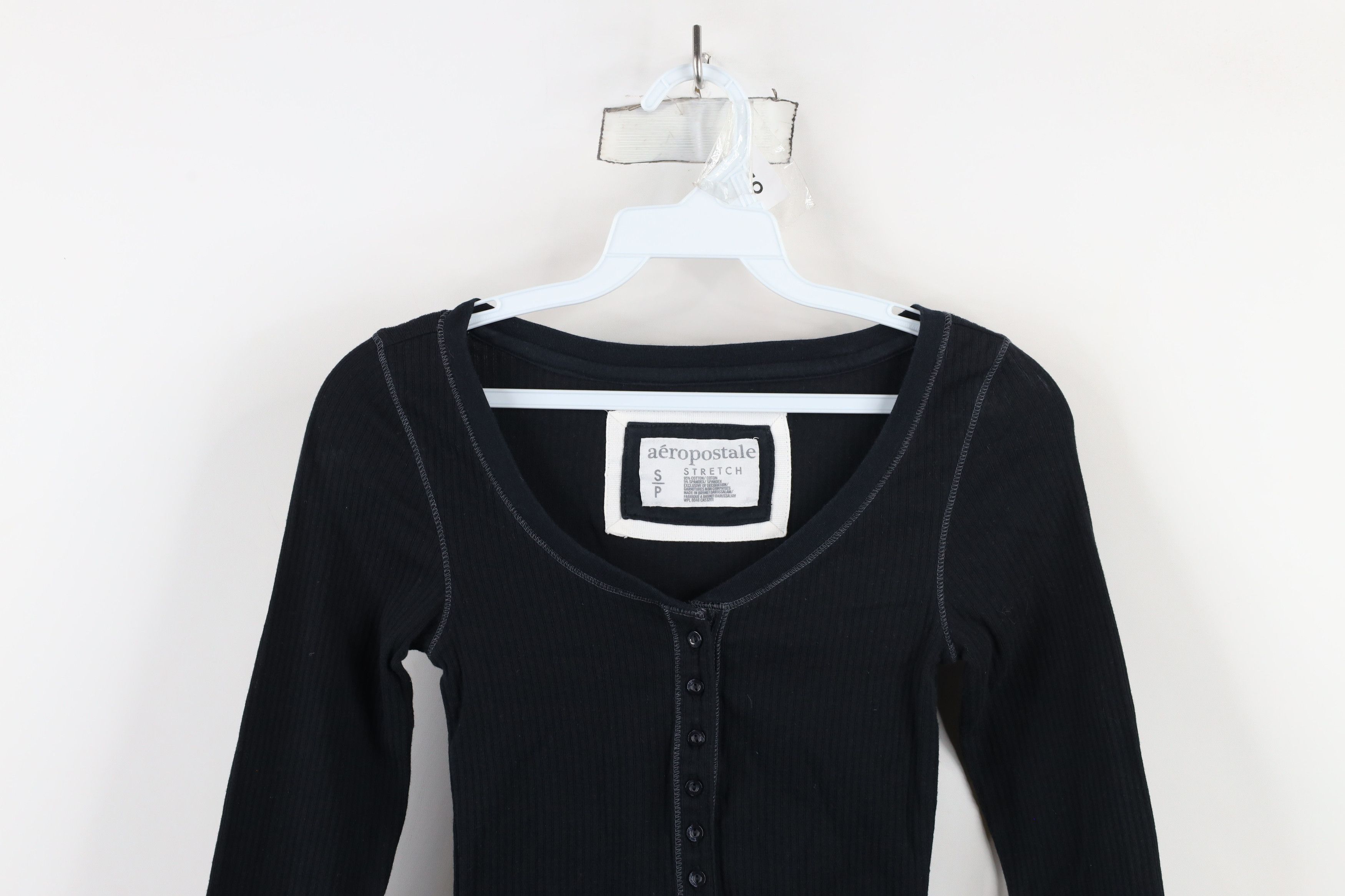 Aeropostale × Vintage Vintage Y2K Aeropostale Thermal Ribbed Knit Henley T-Shirt Size S / US 4 / IT 40 - 2 Thumbnail