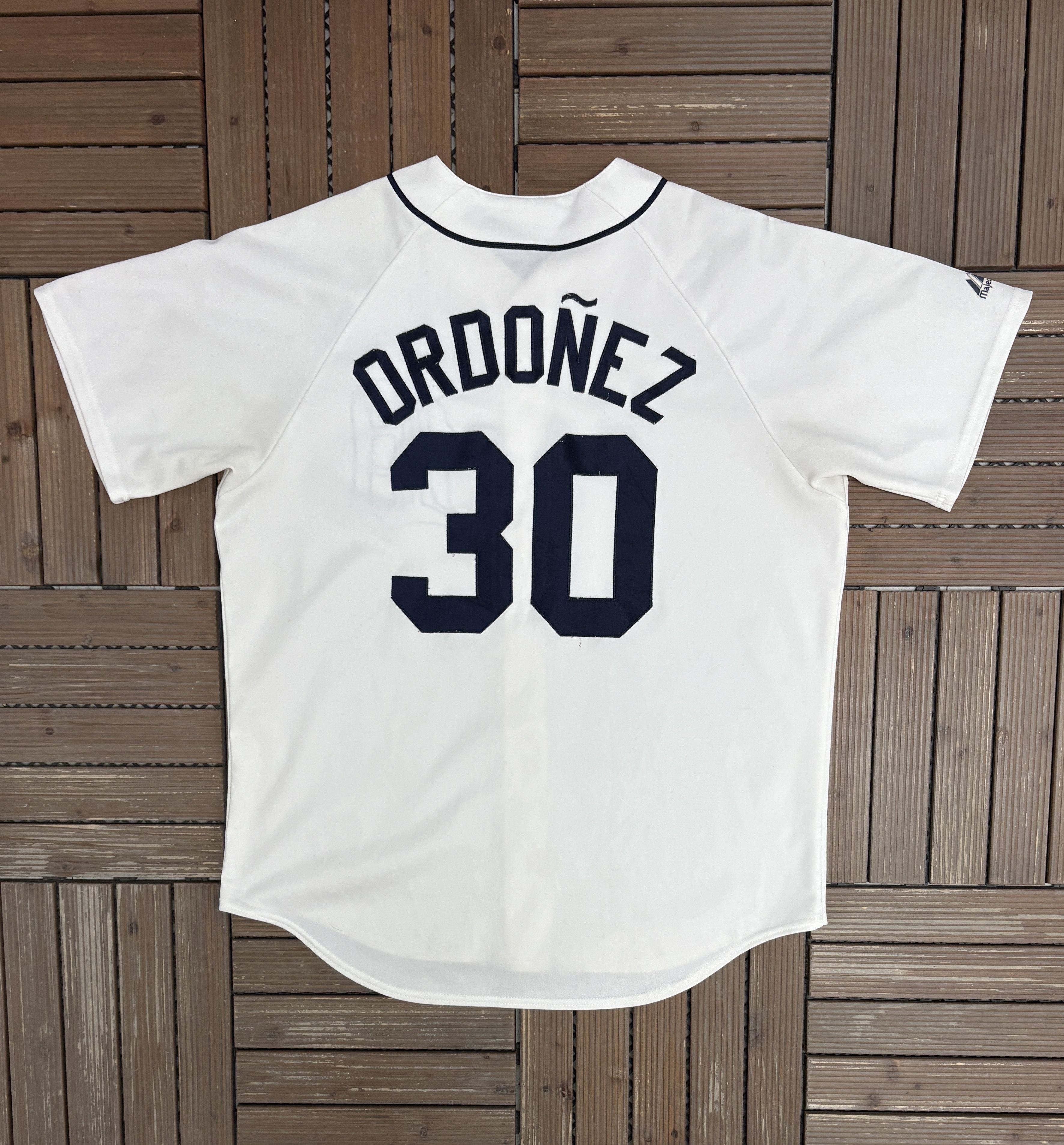 Majestic Detroit Tigers Magglio Ordóñez Vintage White Baseball Jersey Size US XL / EU 56 / 4 - 4 Thumbnail