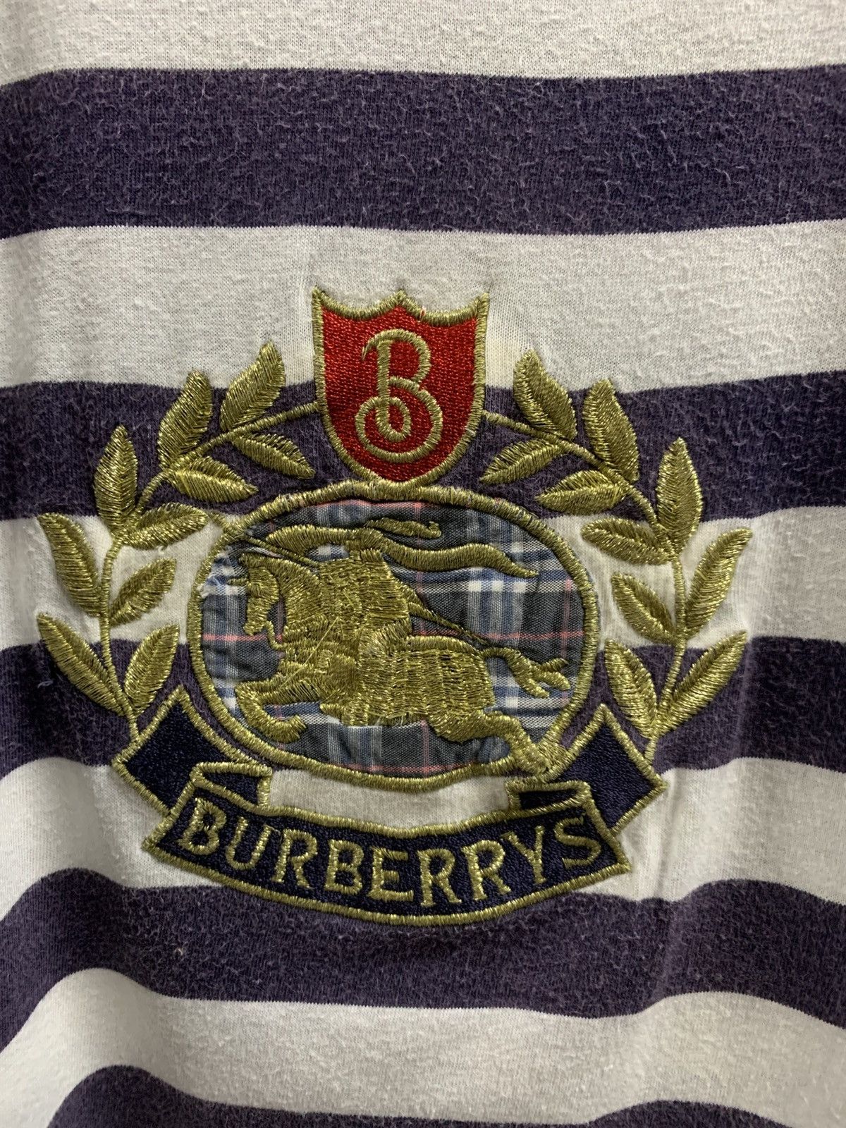 Burberry × Vintage Vintage Burberrys Embroidery Logo Navy Stripe Size US S / EU 44-46 / 1 - 5 Thumbnail