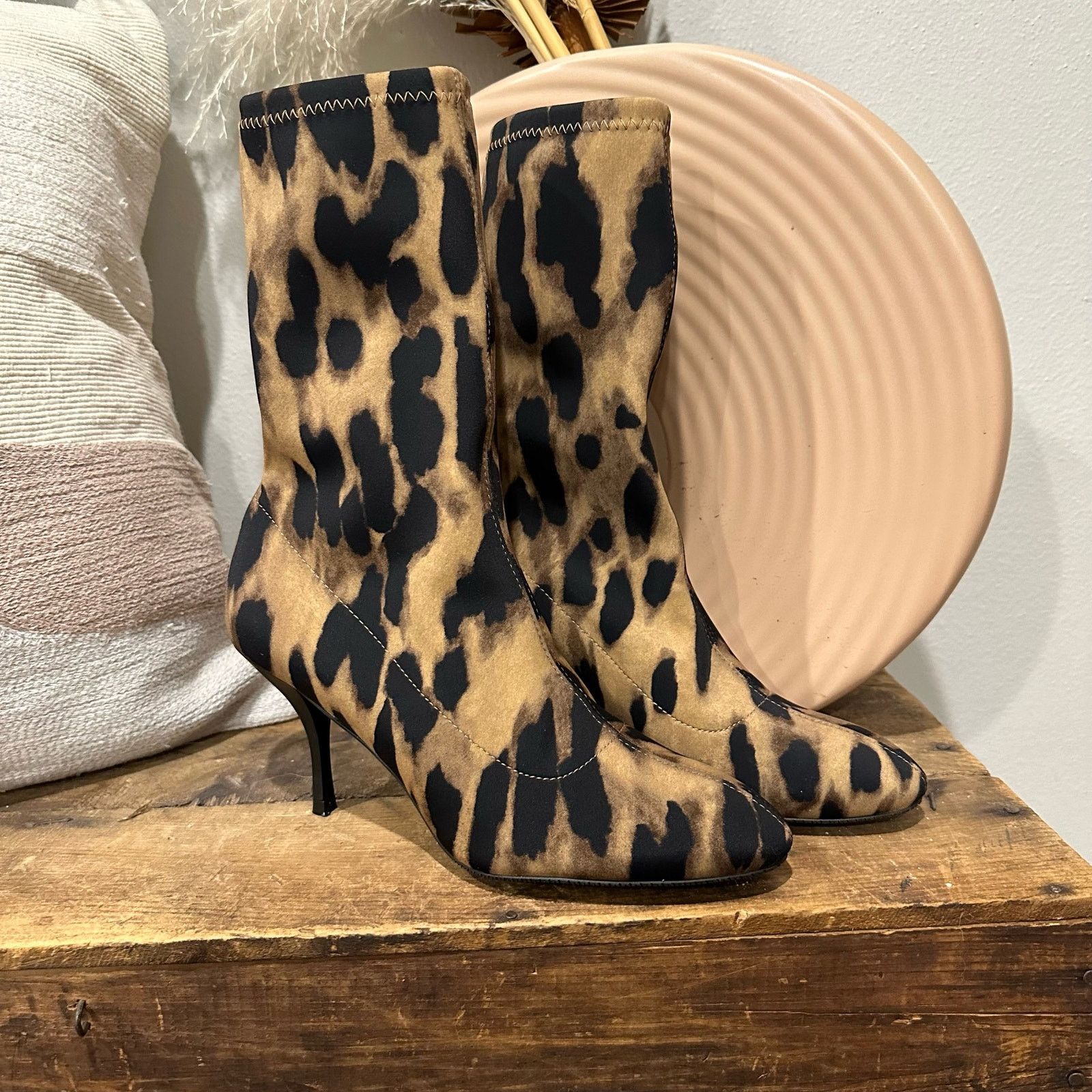 Stuart Weitzman NWOT! Stuart Weitzman Slaine Leopard-Print Sock Boots sz 5.5 Size US 5.5 / IT 35.5 - 3 Thumbnail