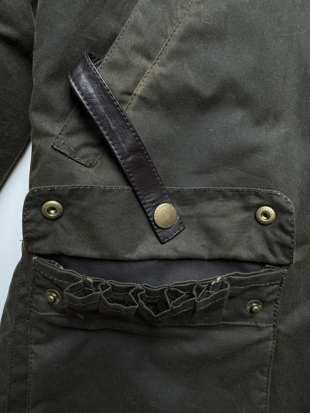 Barbour Barbour Oural Waxed Cotton Parka Jacket with Leather Patches Size US M / EU 48-50 / 2 - 15 Thumbnail