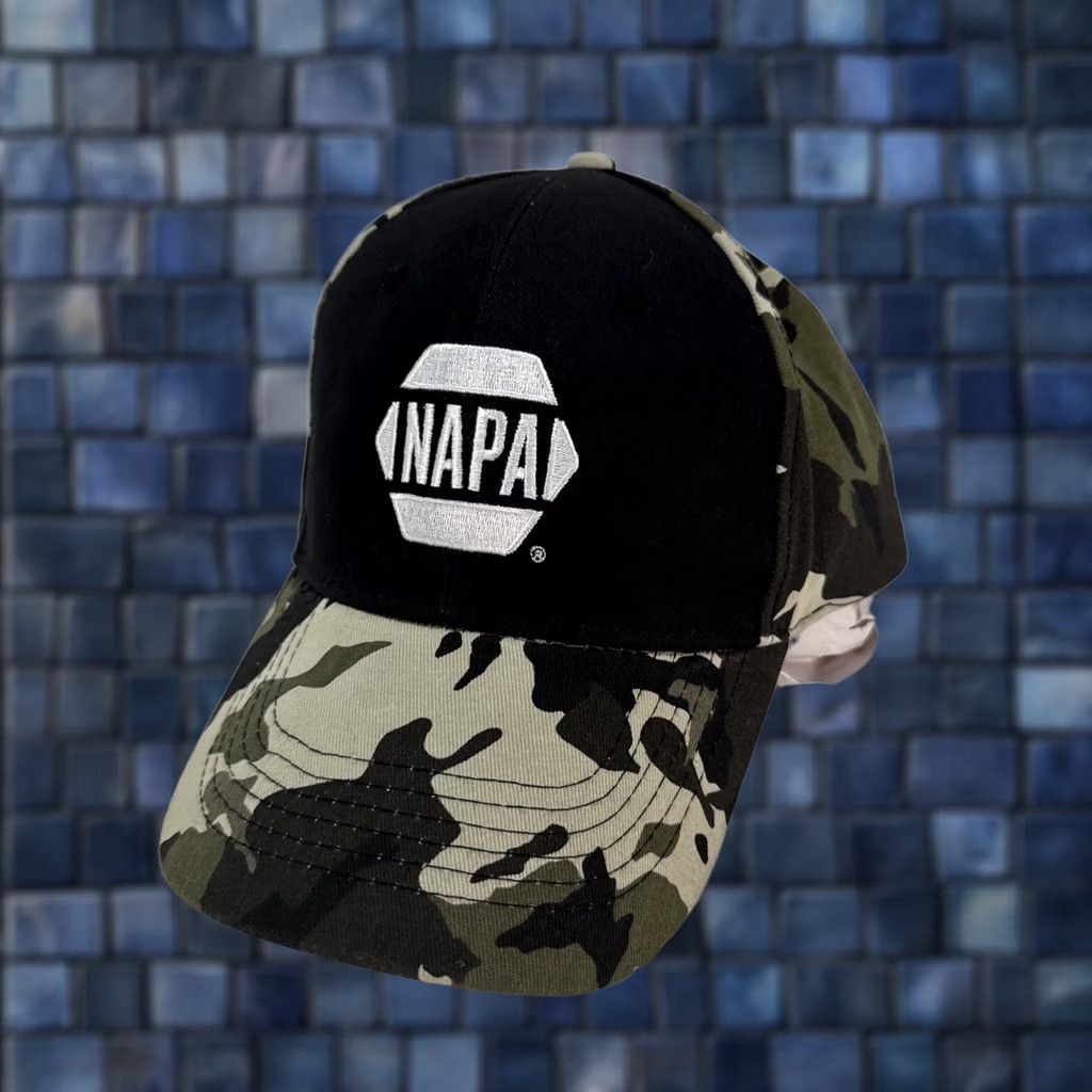 Logo 7 NAPA Hat Cap Camo Embroidered White Logo Black Front Strap Back Baseball Cap Men Adjustable Twill Camouflage Size ONE SIZE - 1 Thumbnail
