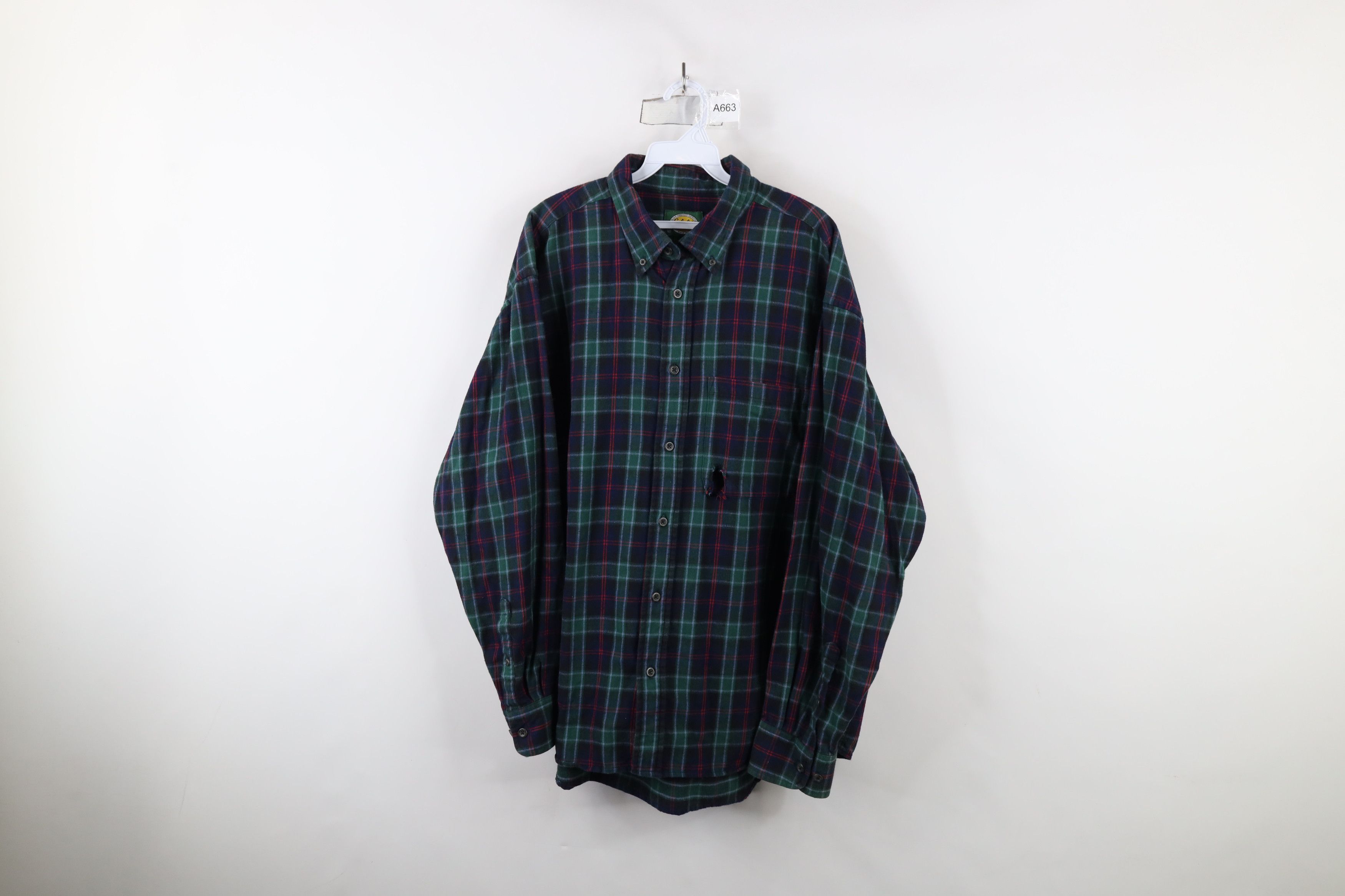 Cabelas × Vintage Vintage 90s Cabelas Flannel Collared Button Down Shirt Plaid Size US XL / EU 56 / 4 - 1 Thumbnail