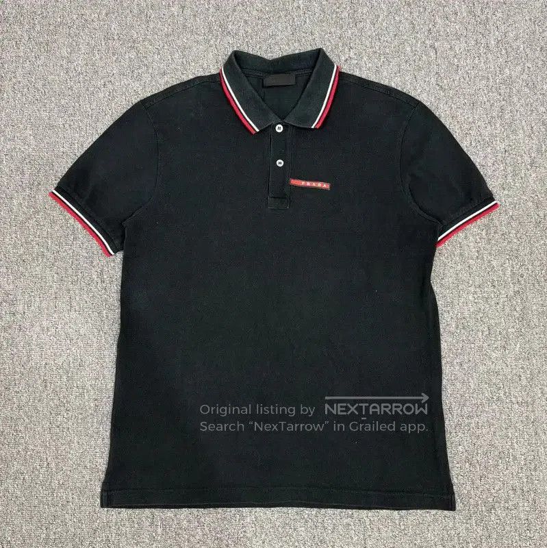 Prada Prada Black Cotton Men's Polo Shirt. Size US L / EU 52-54 / 3 - 1 Thumbnail