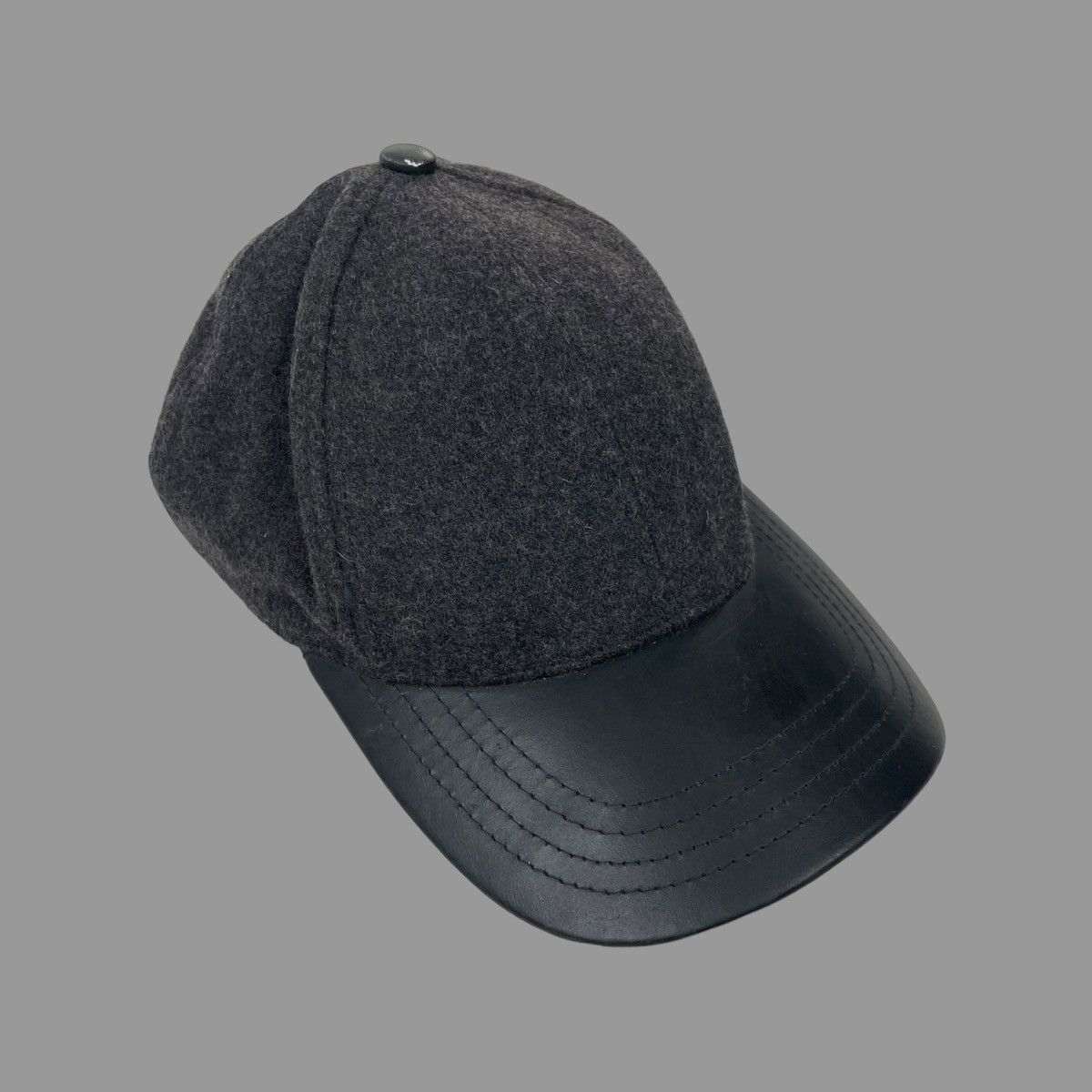 Vintage Vintage 90s wool leather hat Size ONE SIZE - 2 Thumbnail