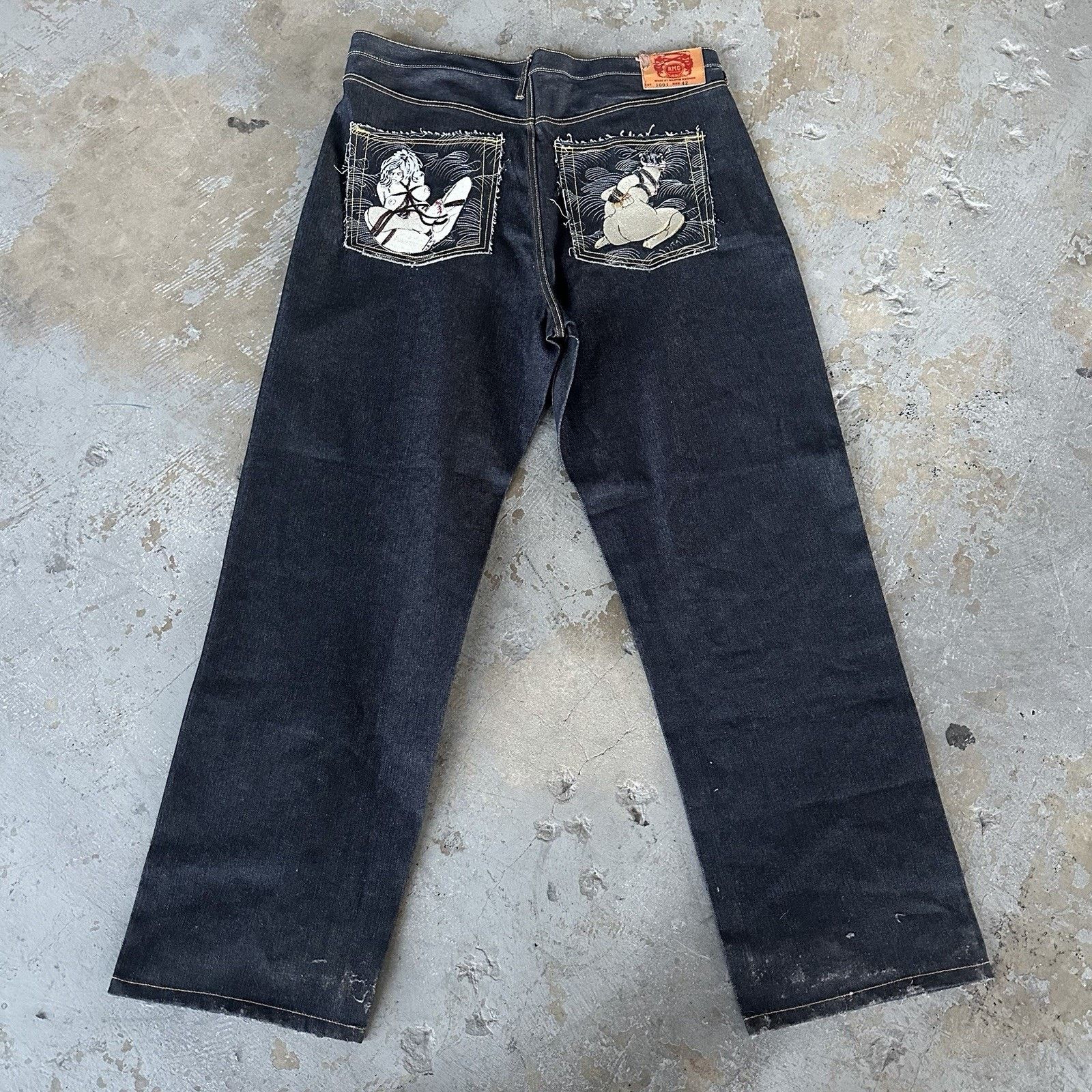 Red Monkey × Vintage Vintage Y2K Red Monkey Company Bondage Girls Denim Jeans Size US 42 / EU 58 - 1 Thumbnail