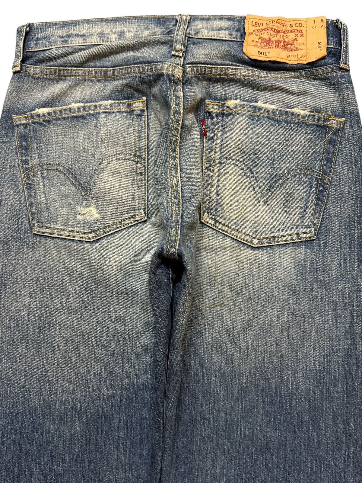 Levi's Vintage 90s Levis 501 Faded Wash Distressed Straight Loose Size US 29 - 4 Thumbnail