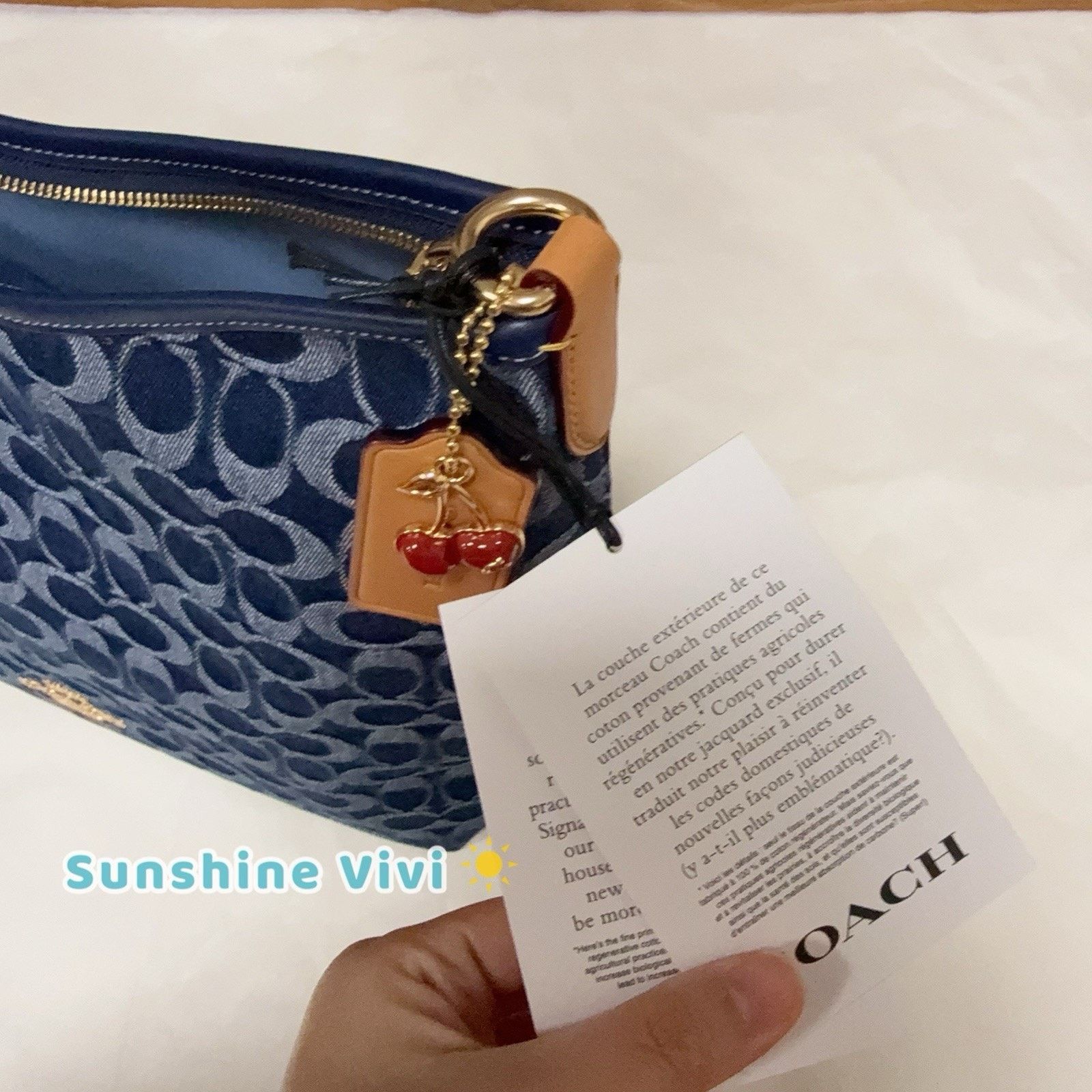 Coach NWT Coach Large Laurel Shoulder Bag Signature Denim CY697 Size ONE SIZE - 5 Thumbnail