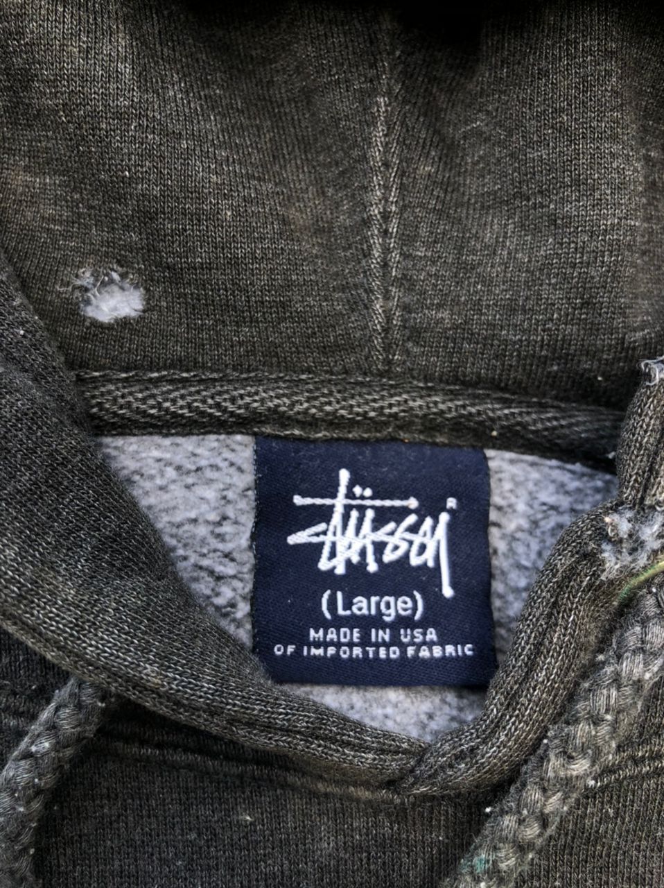 Vintage 90s Stussy New York Hoodie Distressed Made In Usa