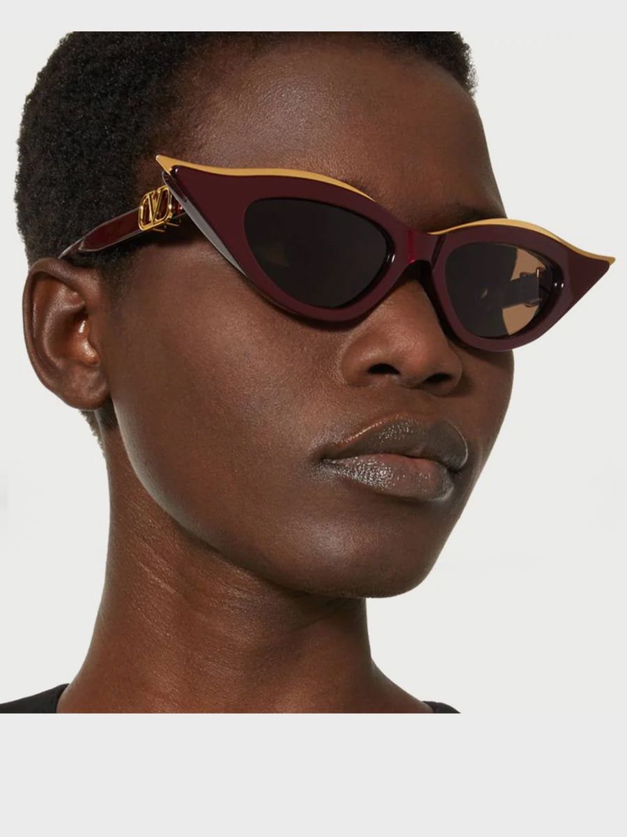 Valentino NEW VALENTINO V-GOLDCUT VLS-114B BORDEAUX CAT EYE SUNGLASSES Size ONE SIZE - 1 Thumbnail