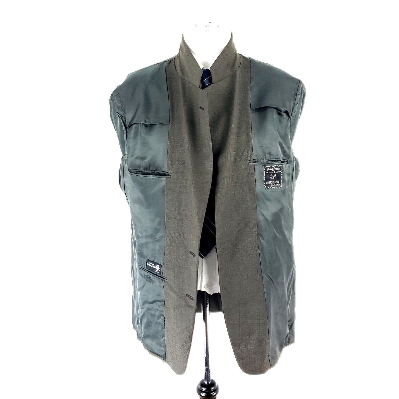 Hickey Freeman Hickey Freeman Wool Boardroom 2 Button Blazer 40R Green Glen Size 40R - 10 Thumbnail