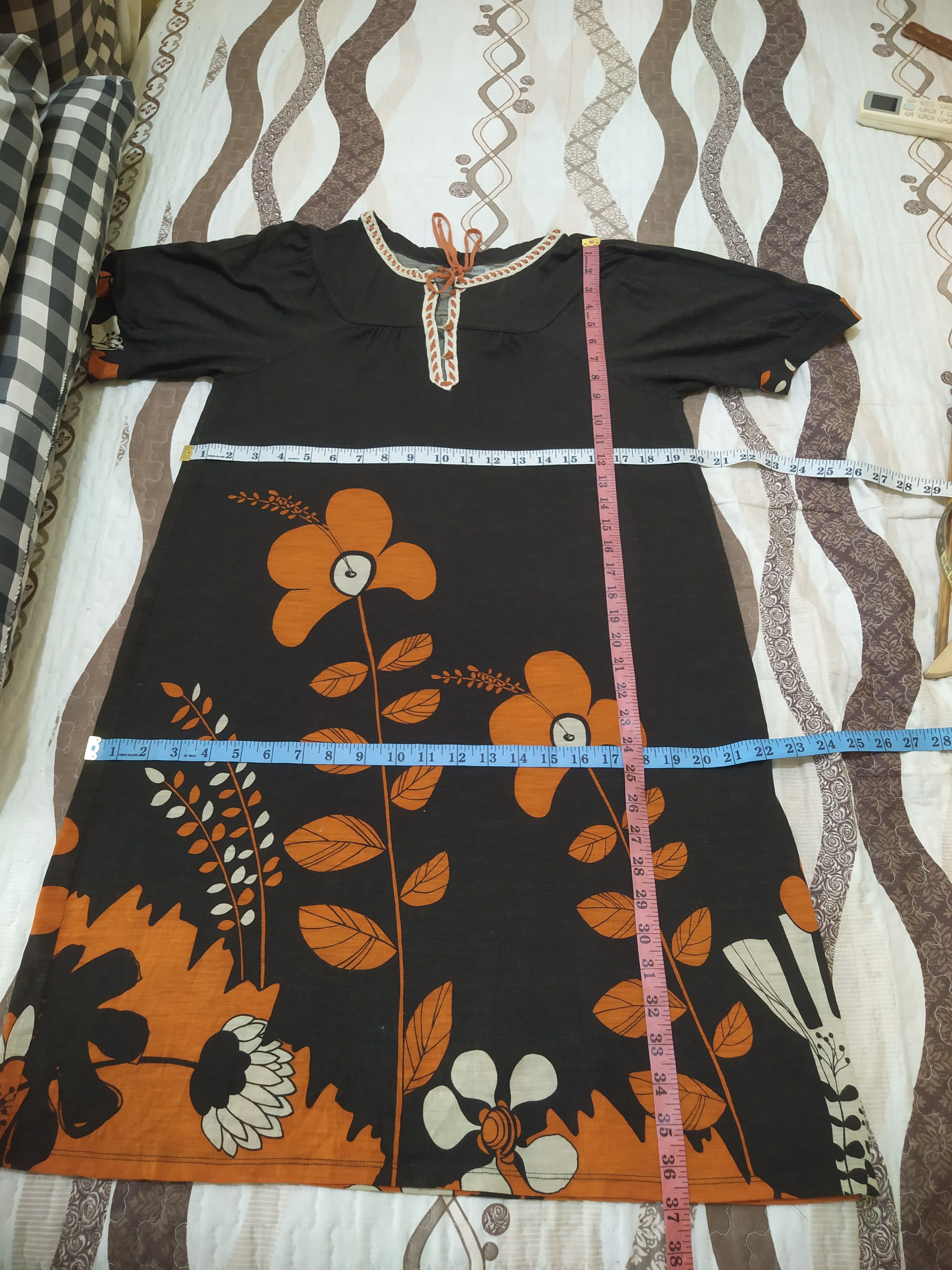 Issey Miyake Tsumori Chisato Orange Floral Art Crochet Lace-Up Neckline Size M / US 6-8 / IT 42-44 - 13 Thumbnail