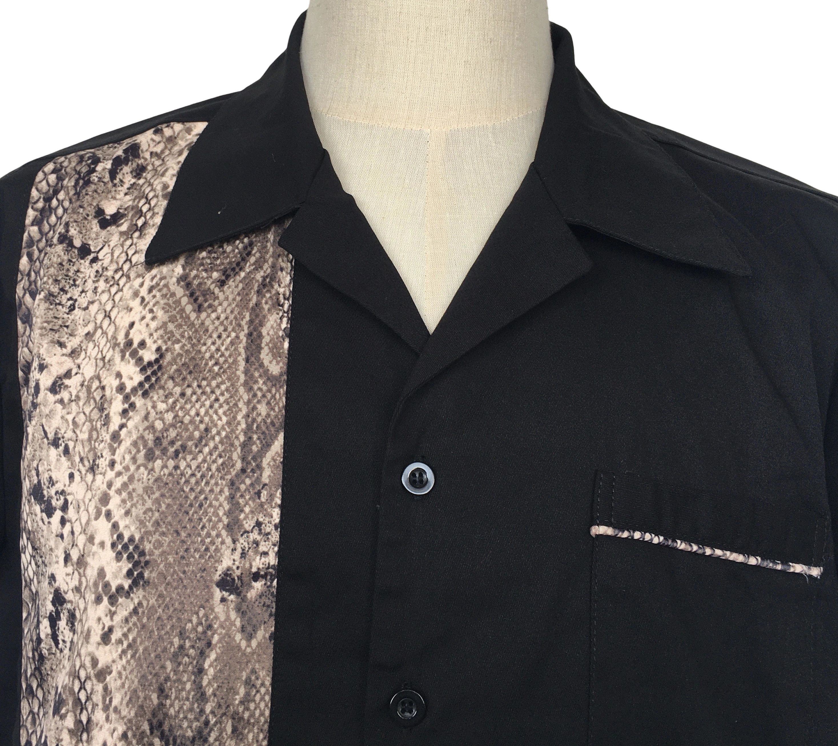 Other Pocket Black Men Shirts Contrast snake Pattern Size US L / EU 52-54 / 3 - 4 Thumbnail