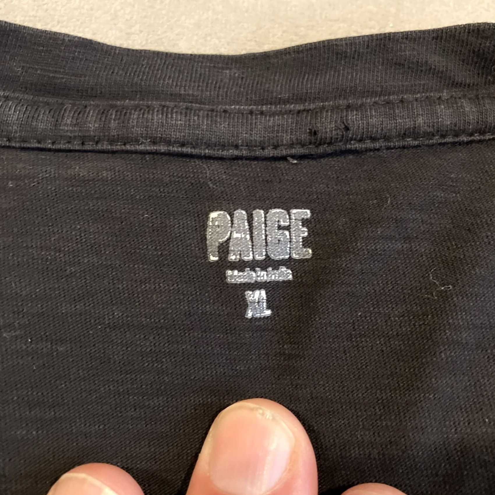 Paige Paige Solid Black Long Sleeve Pocket T Shirt Mens XL Size US XL / EU 56 / 4 - 2 Thumbnail