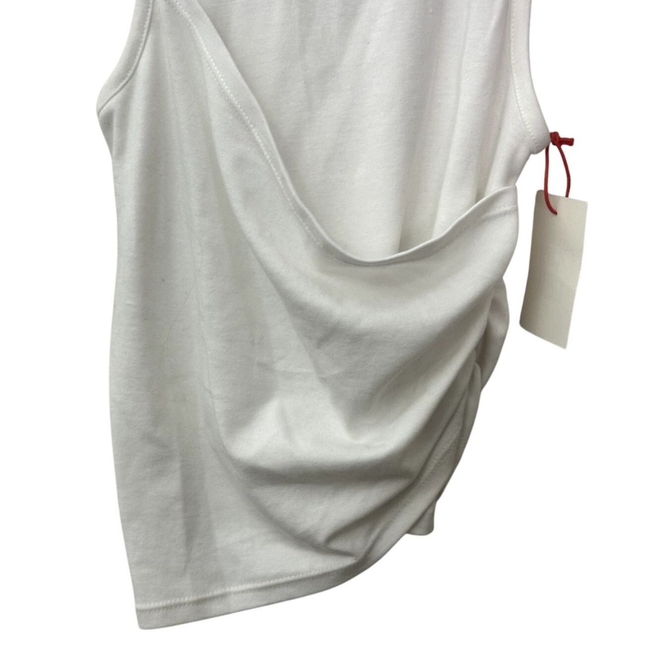 Other Open Edit Tank Top Ruched Side Comfortable White XXS NWT Size XXS / US 00 / IT 34 - 3 Thumbnail