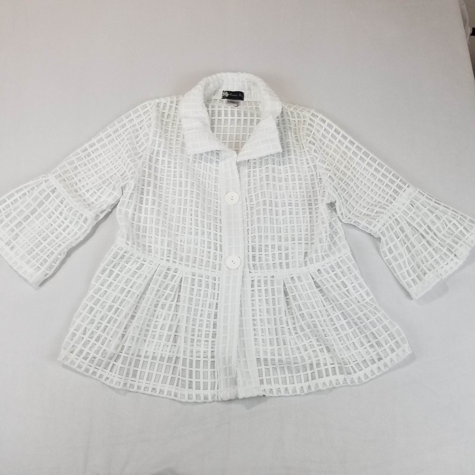 Other Damee Inc Jacket Large White Wired Collar 3/4 Sleeve Artsy Size L / US 10 / IT 46 - 4 Thumbnail