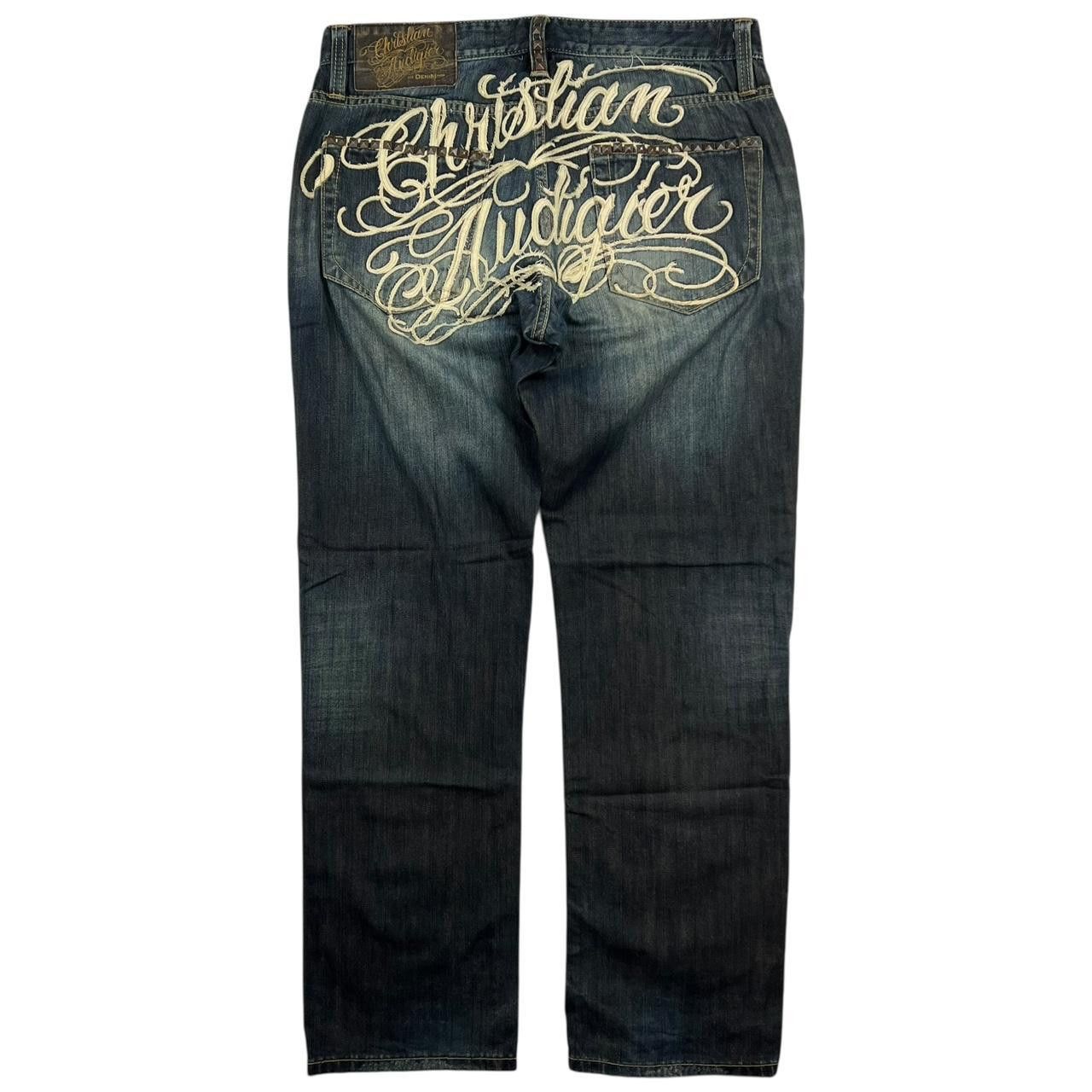 Christian Audigier Vintage Christian Audigier Embroidered Jeans - Waist: 36” Size US 36 / EU 52 - 1 Thumbnail