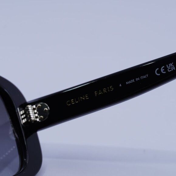 Celine Celine CL40299U 01B Sunglasses Shiny Black Square Frame Size ONE SIZE - 7 Thumbnail