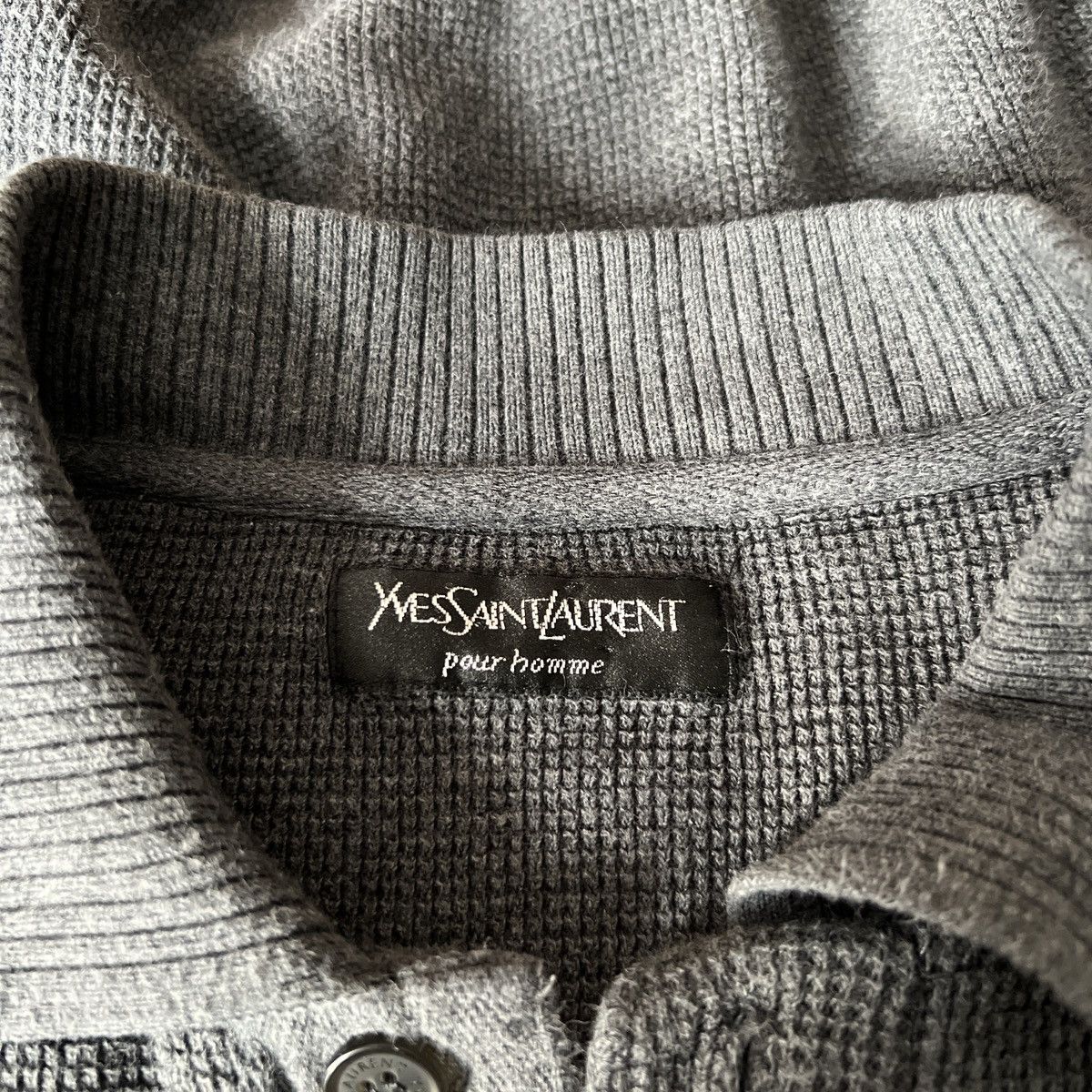 Yves Saint Laurent 🔥🔥 90s Vintage Yves Saint Laurent Dark Grey Cotton Sweater Size US XXL / EU 58 / 5 - 6 Thumbnail