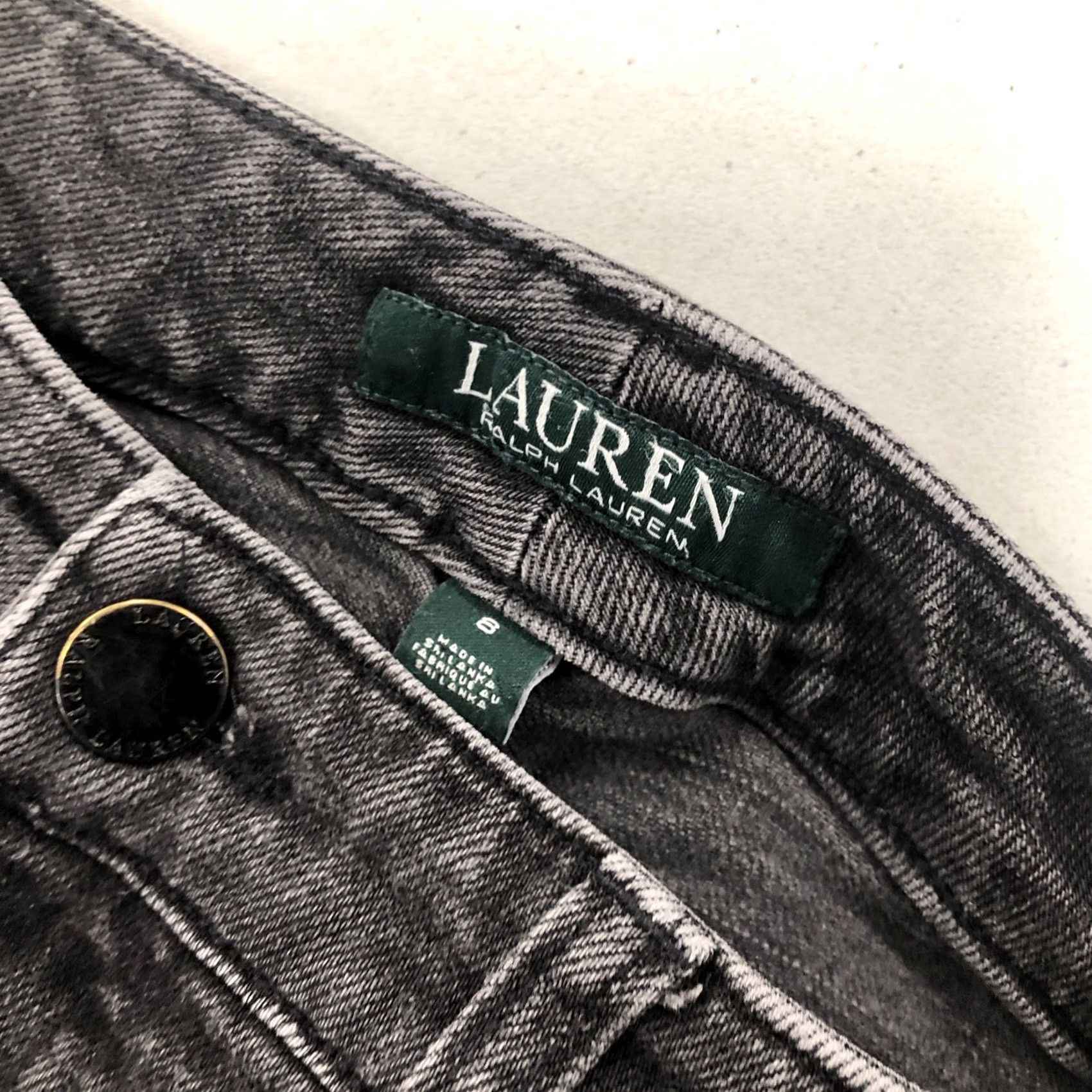Ralph Lauren Lauren Ralph Lauren Black Regal Straight Ankle Jeans Sz 8 Womens Regular 5-Pocket Denim Cotton (Medium Wash) Button Zip Inseam 25.5" Cuff Regal Design Size 30" / US 8 / IT 44 - 4 Thumbnail