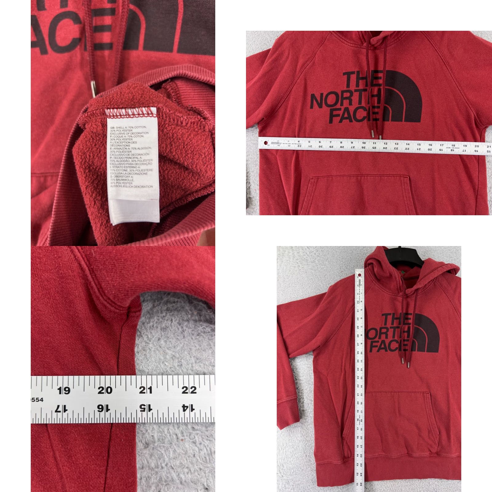 The North Face The North Face Men Hoodie Pullover Sweater Red Medium Jersey Polyester Pocket Logo Size US M / EU 48-50 / 2 - 8 Thumbnail