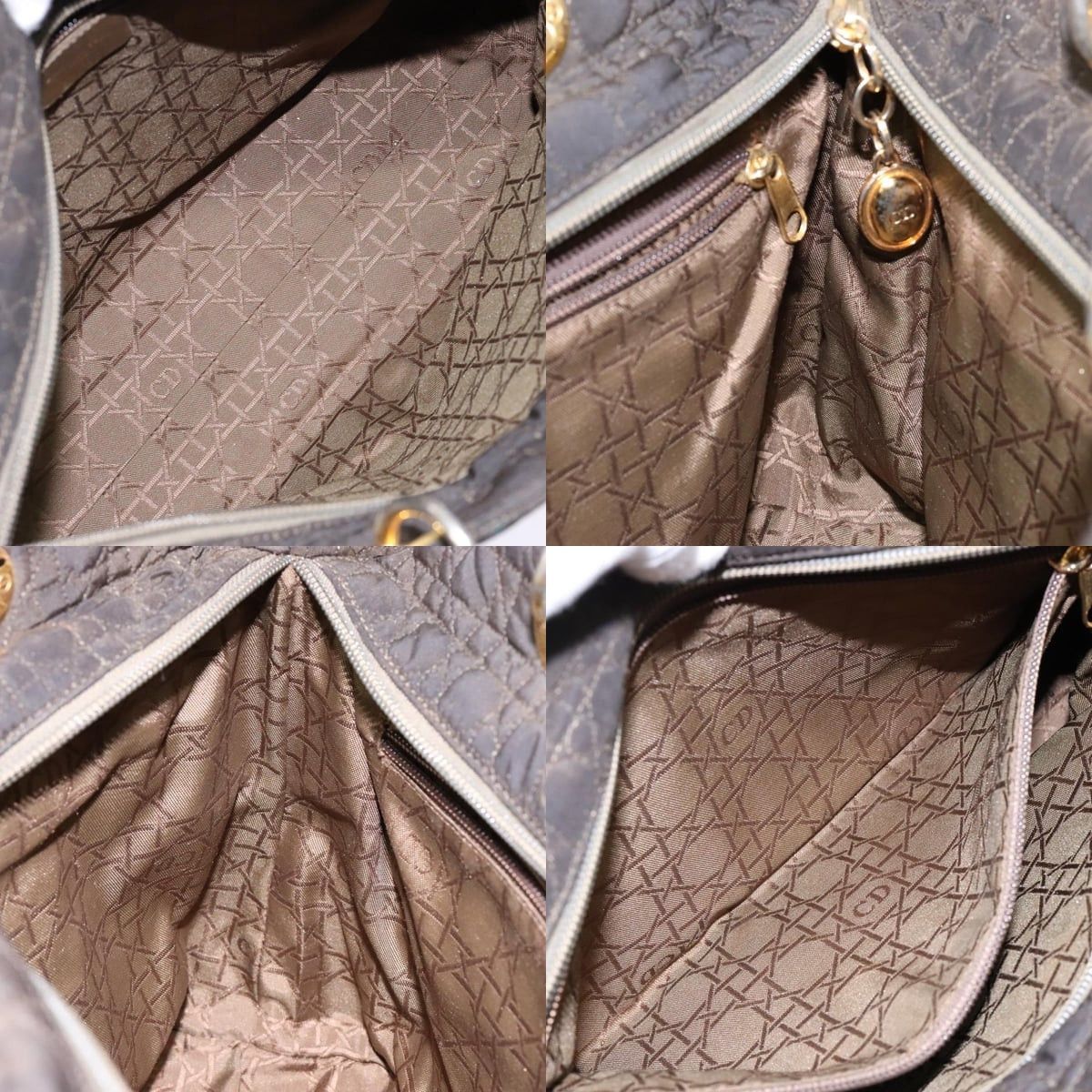 Dior DIOR Lady DIOR Canage Hand Bag Nylon Khaki Gold Size ONE SIZE - 12 Thumbnail