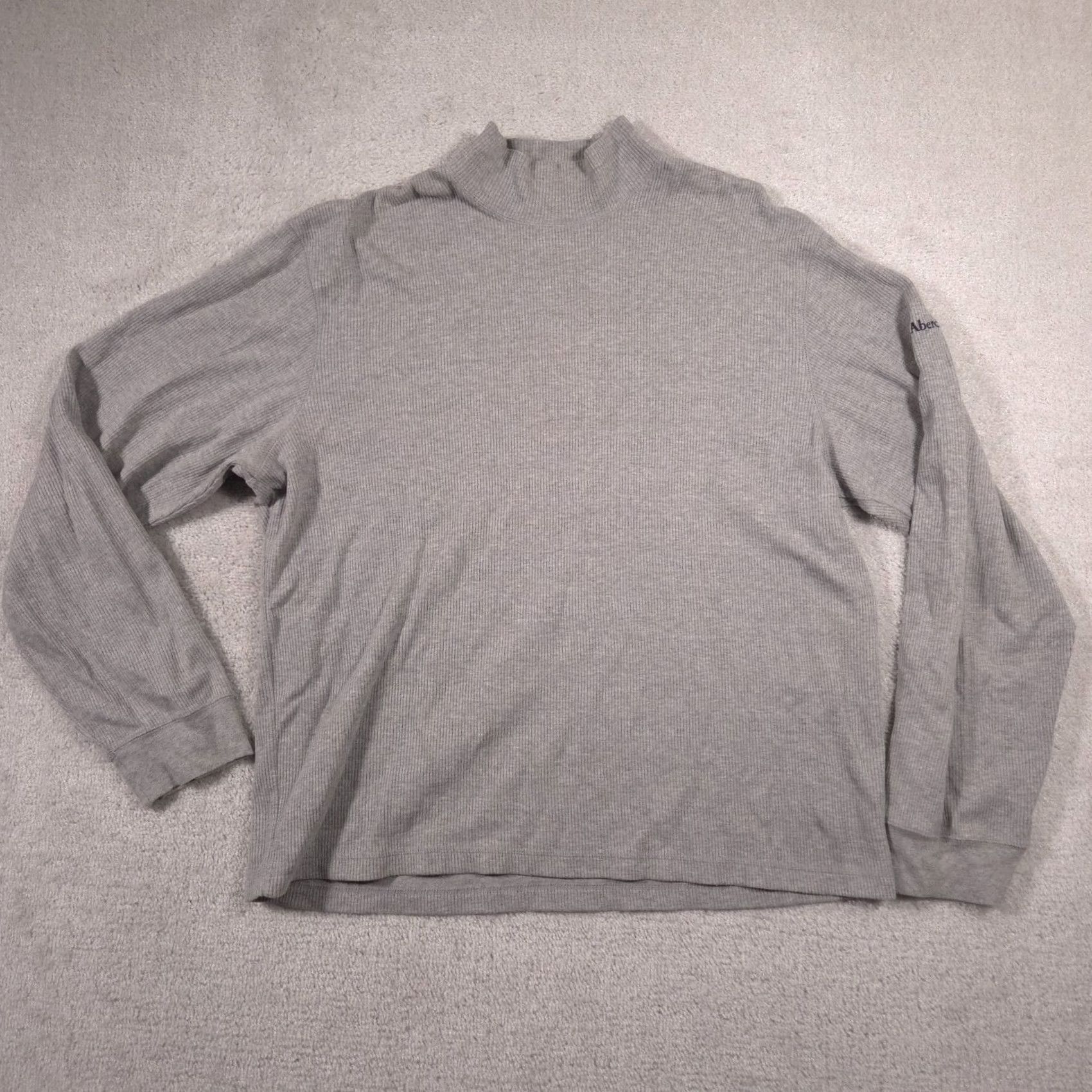Abercrombie & Fitch Abercrombie & Fitch Sweater Mens 2XL Gray Ribbed Knit Raglan Sleeve Mock Neck Size US XXL / EU 58 / 5 - 2 Thumbnail