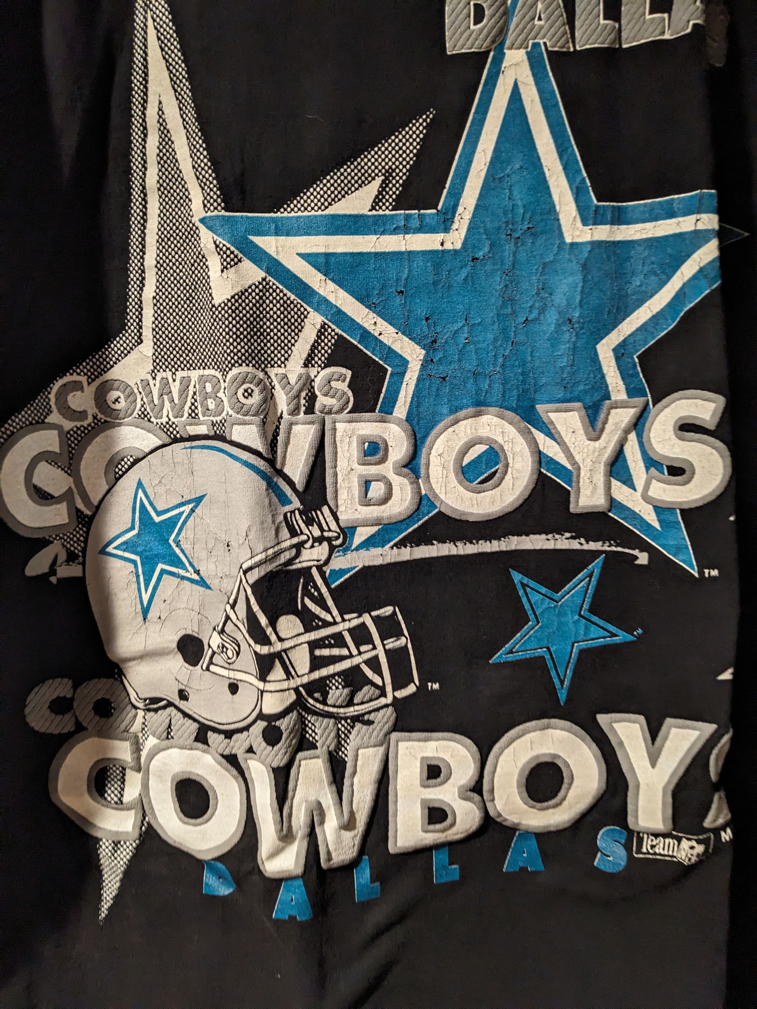 NFL × Vintage Vintage 90s Dallas Cowboys NFL Football Puff Print T-Shirt Size US L / EU 52-54 / 3 - 2 Thumbnail