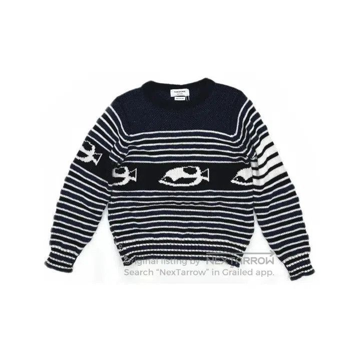 Thom Browne Thom Browne Striped Fish Pattern Knit Sweater. Size US S / EU 44-46 / 1 - 2 Thumbnail