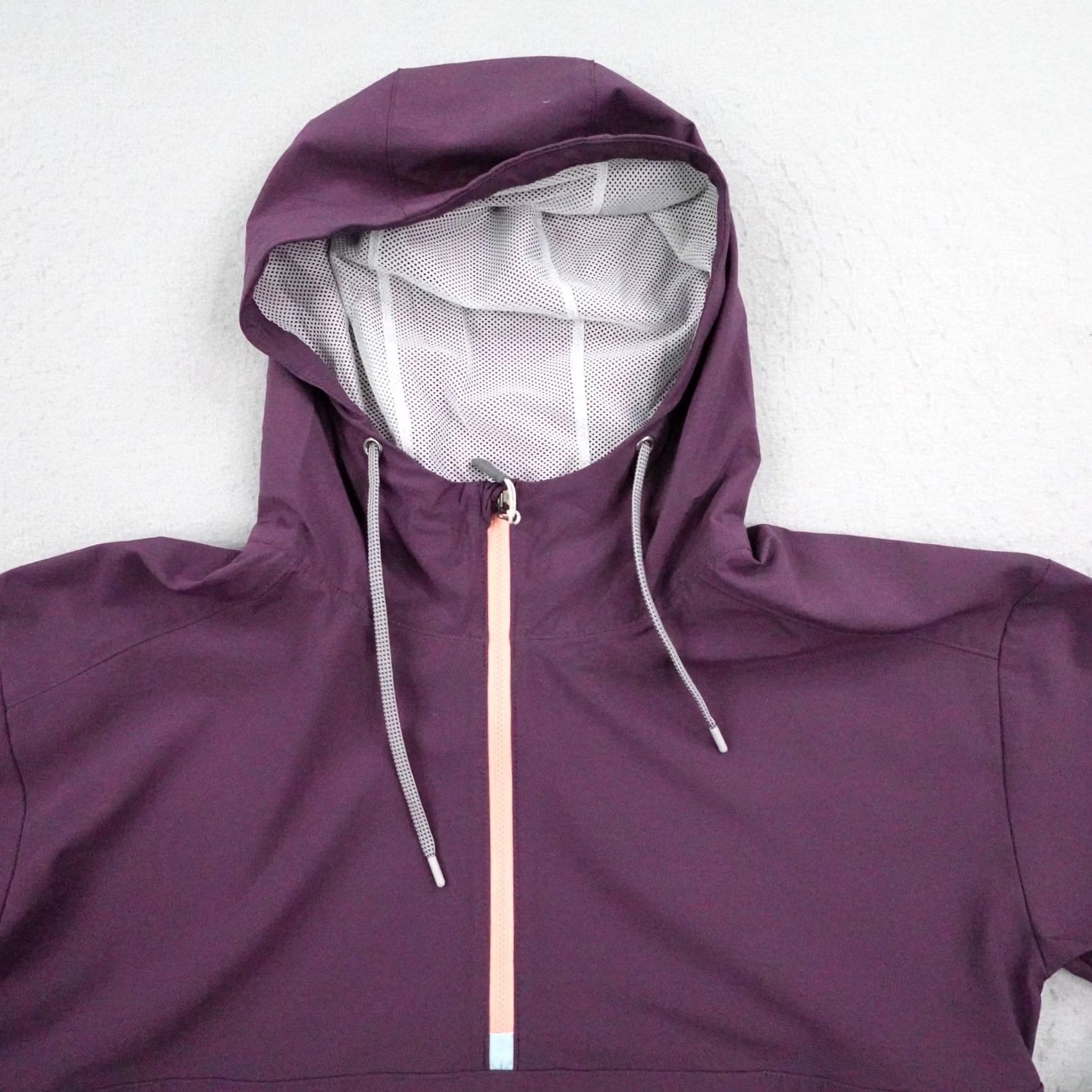 Pinko Stio Jacket Womens XL Maroon Pink CFS Hooded Anorak Windbreaker Pullover 1/2 Zip Size XS / US 0-2 / IT 36-38 - 2 Thumbnail