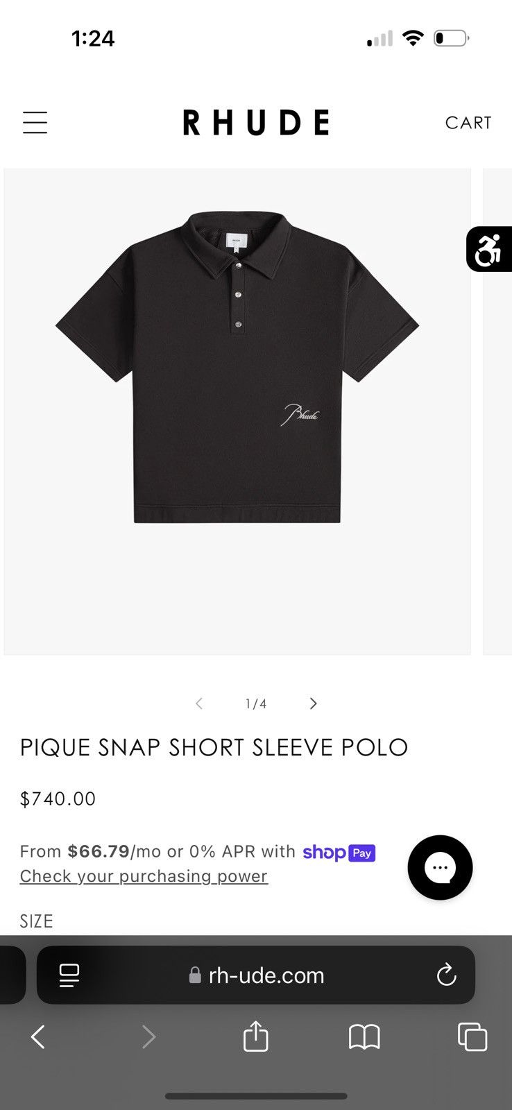 Rhude Rhude pique snap short sleeve polo Size US M / EU 48-50 / 2 - 1 Thumbnail