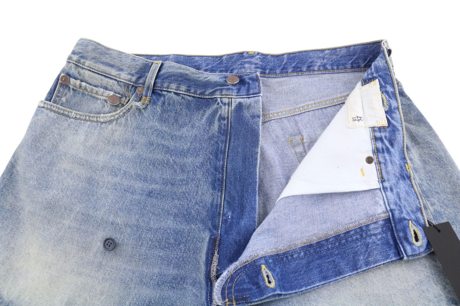 R13 CROSS OVER 28 Bain Blue Asymmetric PS26 Shorts 89416 Size 28" / US 6 / IT 42 - 5 Thumbnail