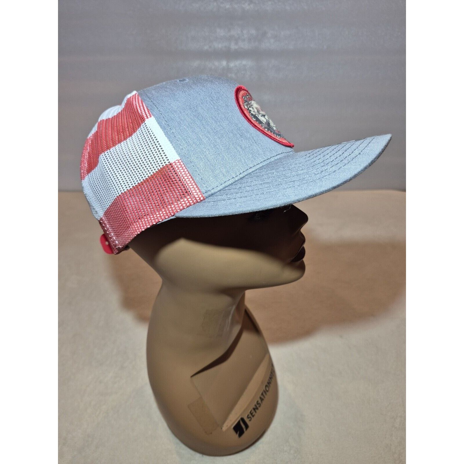 Richardson Premium Skull and USA Flag Richardson Trucker Snapback Mesh Size ONE SIZE - 11 Thumbnail