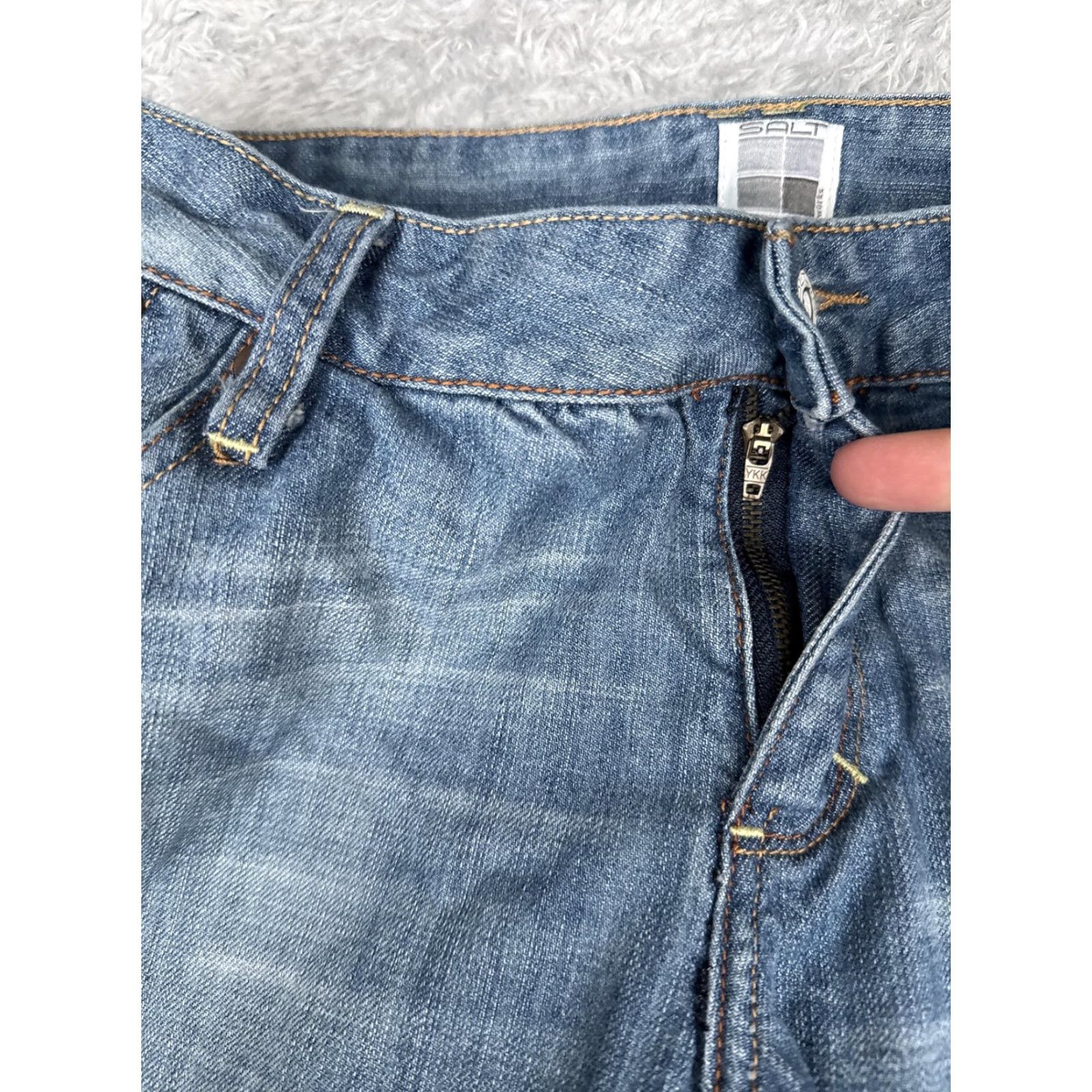 Vintage Salt Broadway Bootcut Jeans Womens 29 Blue Med Wash Mid Rise Stretch Denim Boots 5-Pocket 29x33 Size 29" - 5 Thumbnail