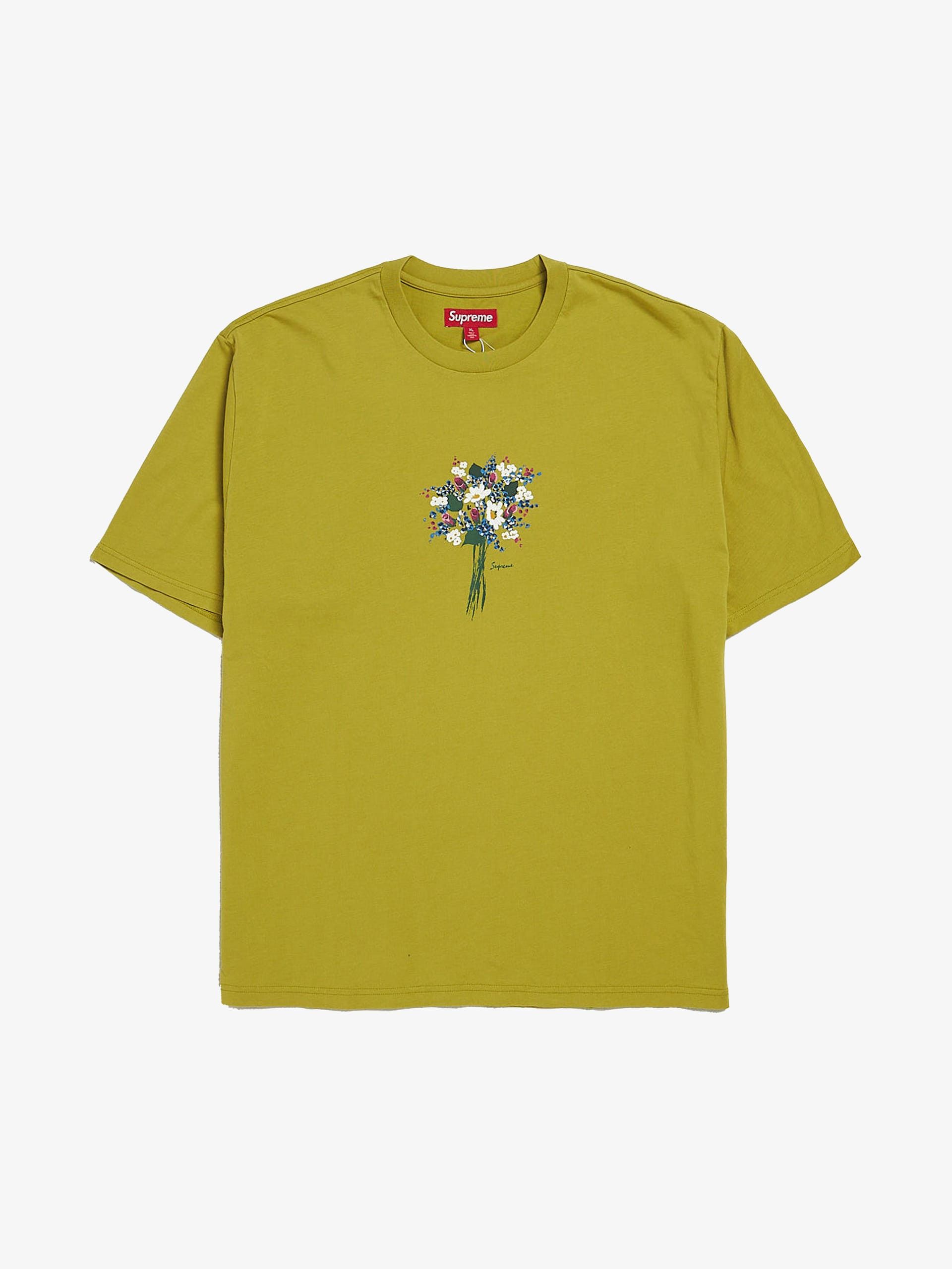 Supreme Olive Flower Printed Cotton T-shirt Size US XL / EU 56 / 4 - 1 Thumbnail