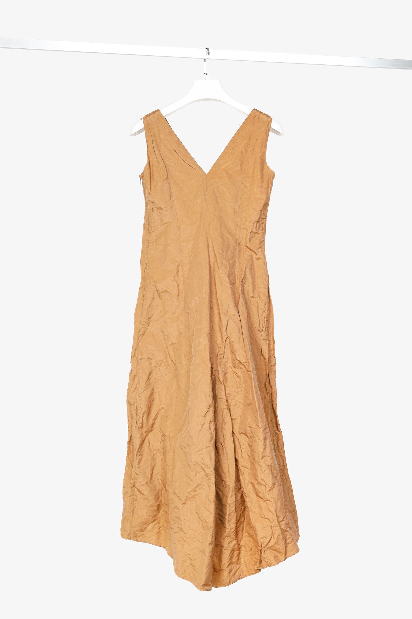 Gianfranco Ferre Gianfranco Ferre Studio Tan Taffeta Midi Dress Size S / US 4 / IT 40 - 2 Thumbnail