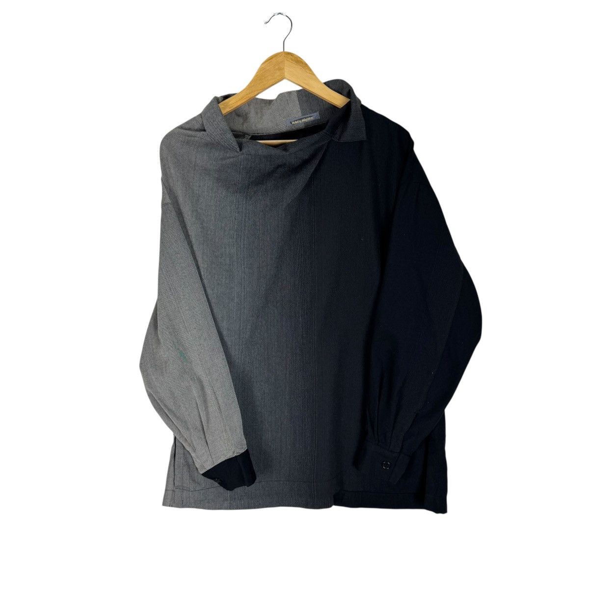 Issey Miyake 🌟80s ISSEY MIYAKE DRAKE NECK TONES ASYMMETRIC WOMEN JACKET Size M / US 6-8 / IT 42-44 - 2 Thumbnail