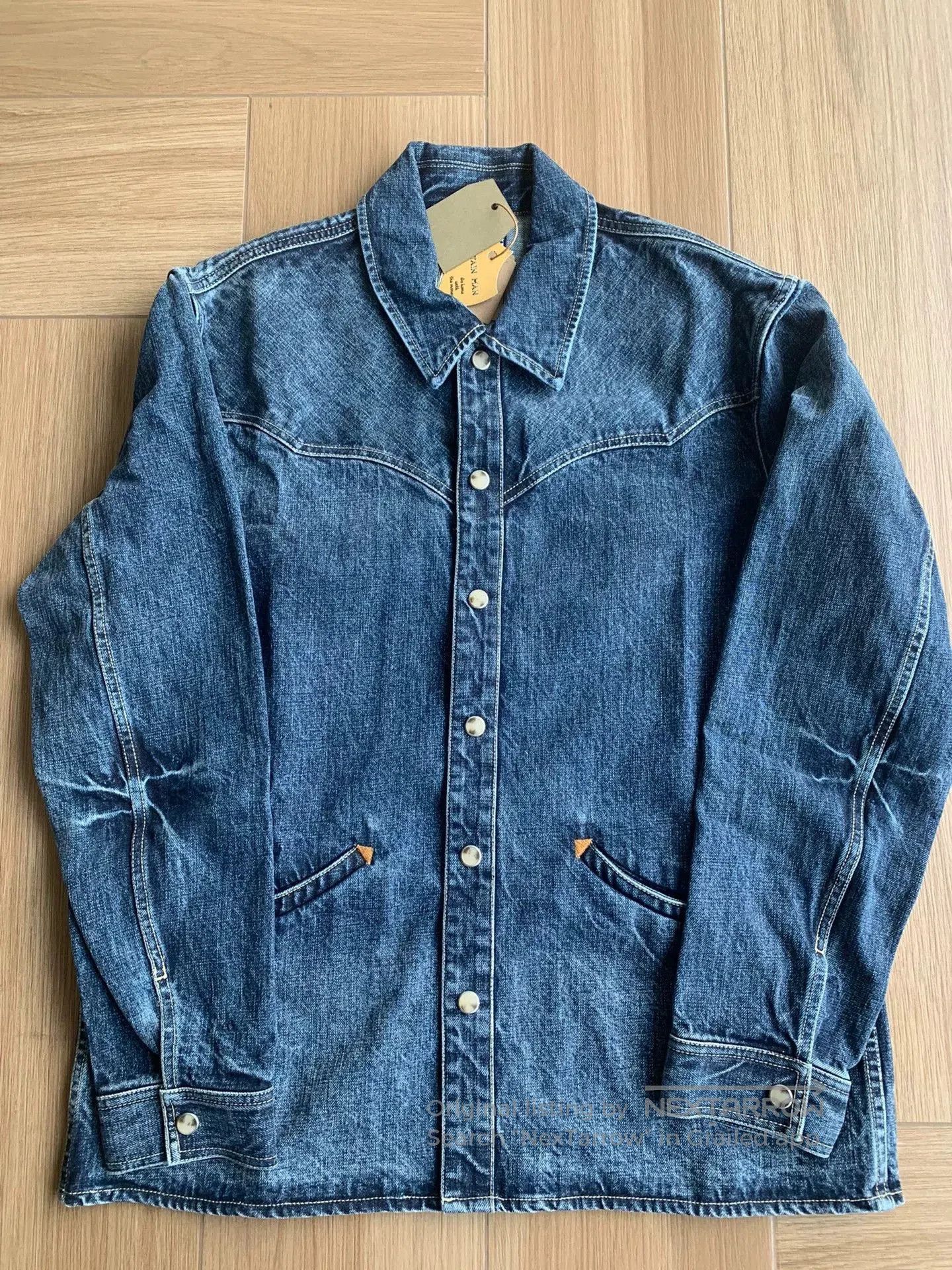 Japanese Brand denim western ranch jacket for men. Size US XXL / EU 58 / 5 - 1 Thumbnail