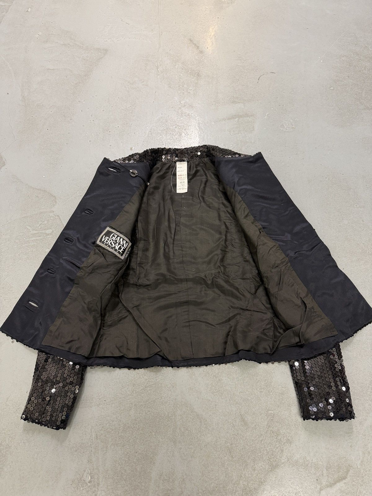 Versace F/W 1995 Gianni Versace Couture Black Sequin Medusa Jacket Size S / US 4 / IT 40 - 7 Thumbnail