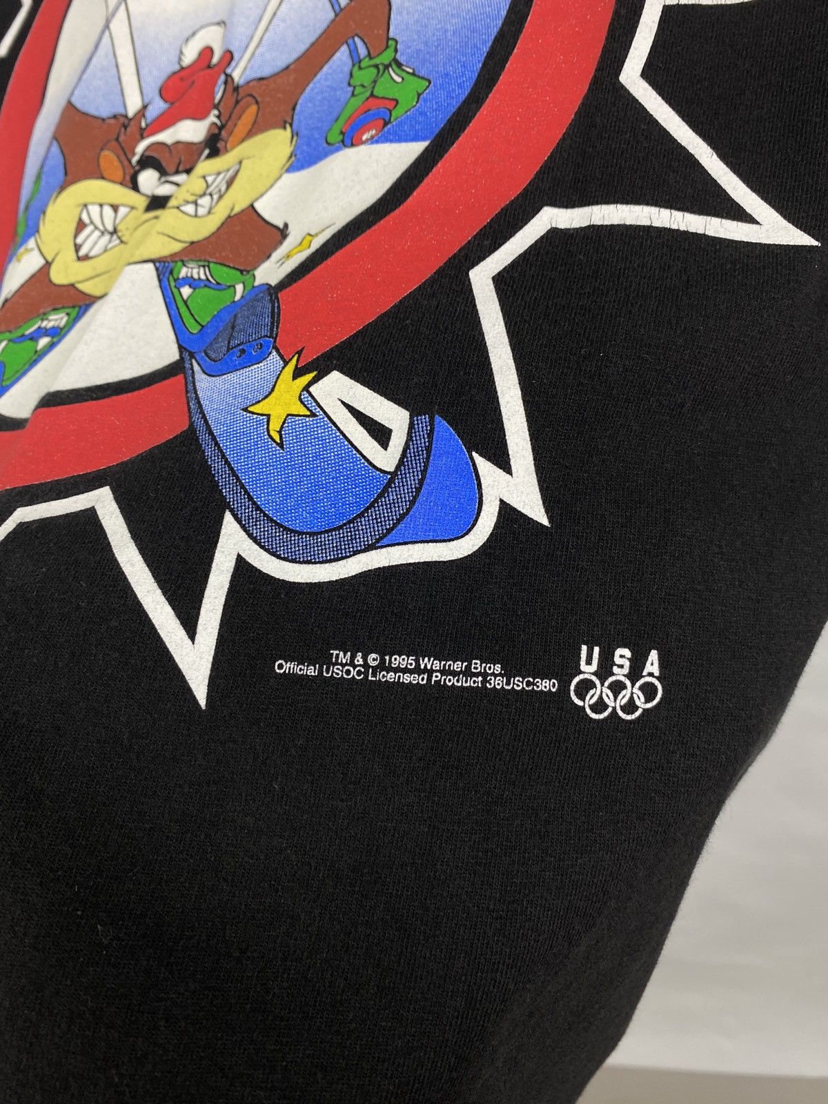 Hanes 🇺🇸 Vintage 1995 Taz Warner Bros Olympic USA Retro T-Shirt Y2K Size US L / EU 52-54 / 3 - 5 Thumbnail