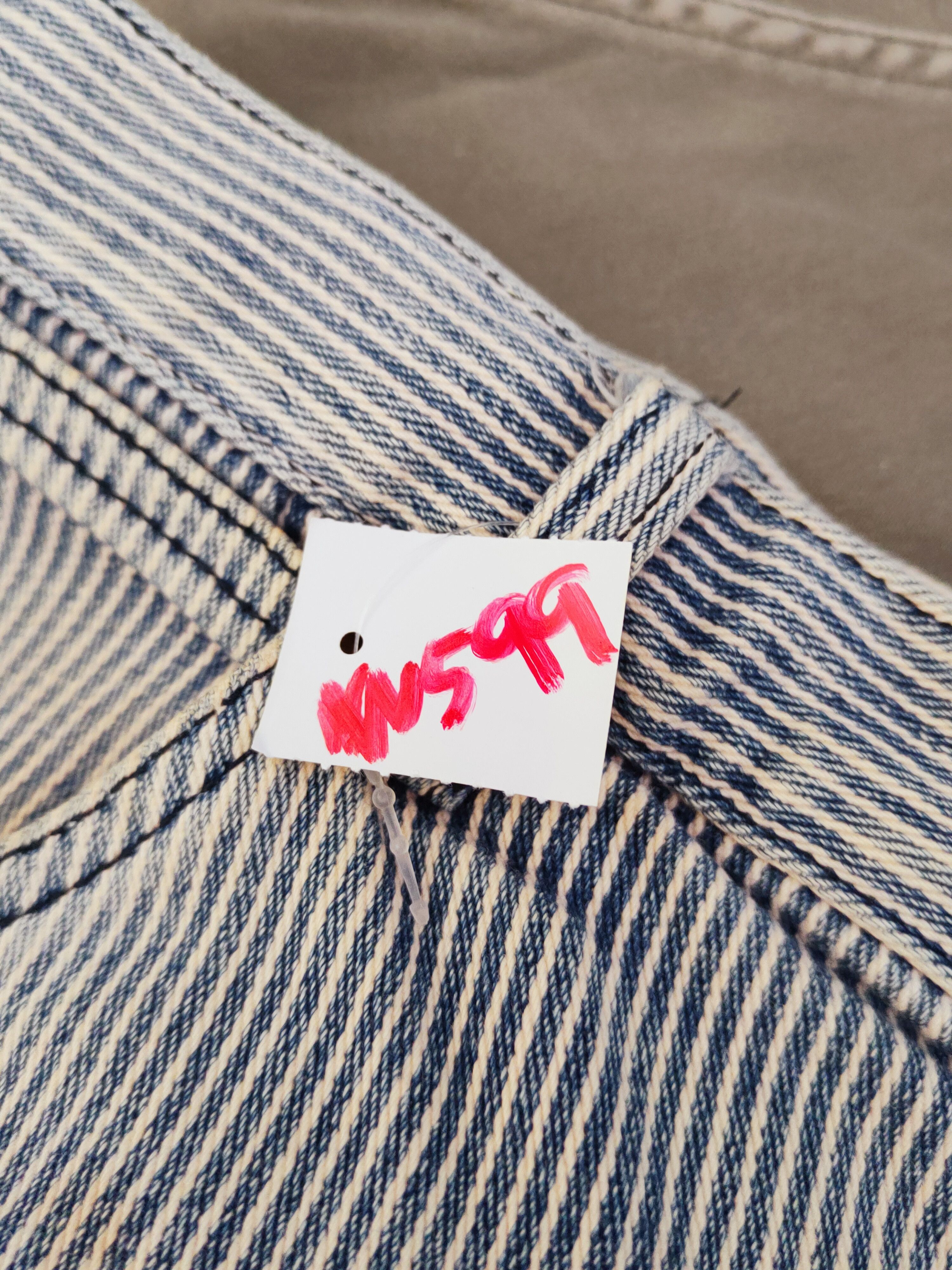 Japanese Brand B.C.Factory Blue Stripe Distressed Ripped Jeans #W599 Size US 34 / EU 50 - 16 Thumbnail