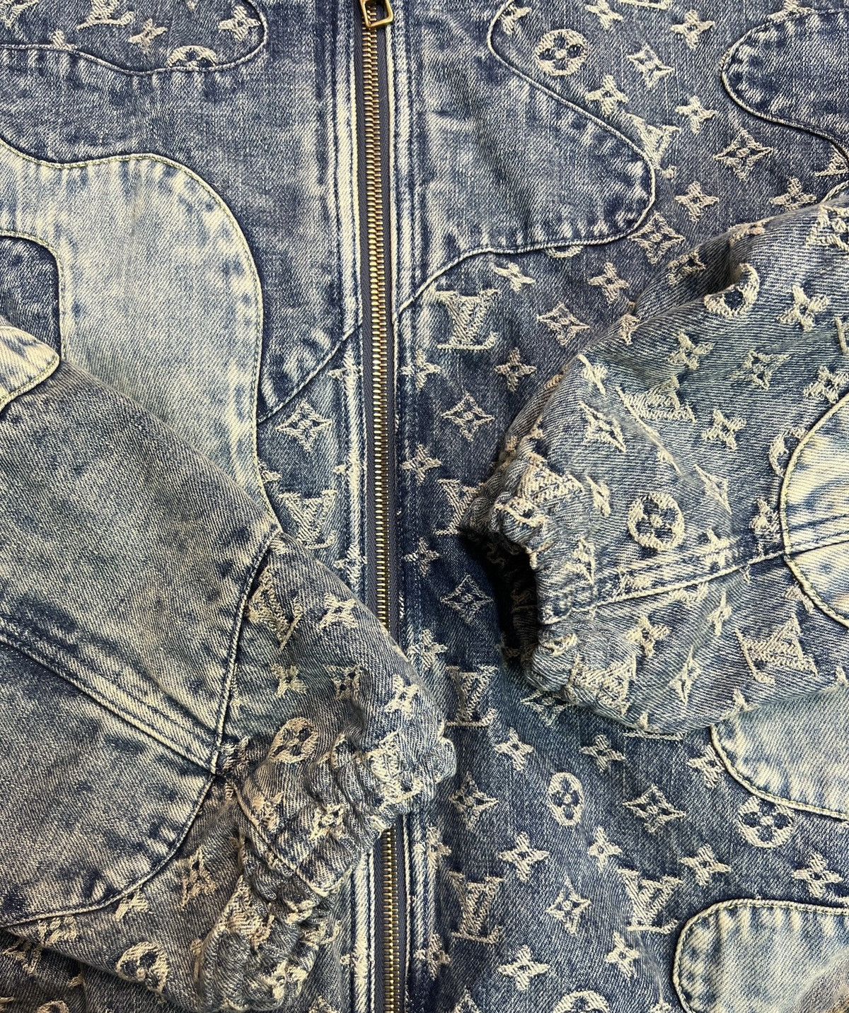 Louis Vuitton × Nigo Louis Vuitton Nigo 52 Monogram Patchwork Denim Hoodie Jacket Size US L / EU 52-54 / 3 - 4 Thumbnail