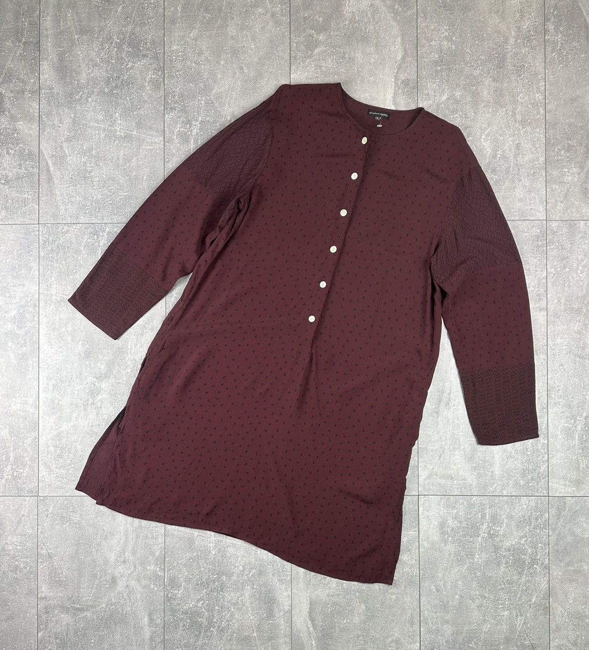 Gudrun Sjoden Gudrun Sjöden Button-Down Shirt Burgundy Printed Dress Size L / US 10 / IT 46 - 1 Thumbnail