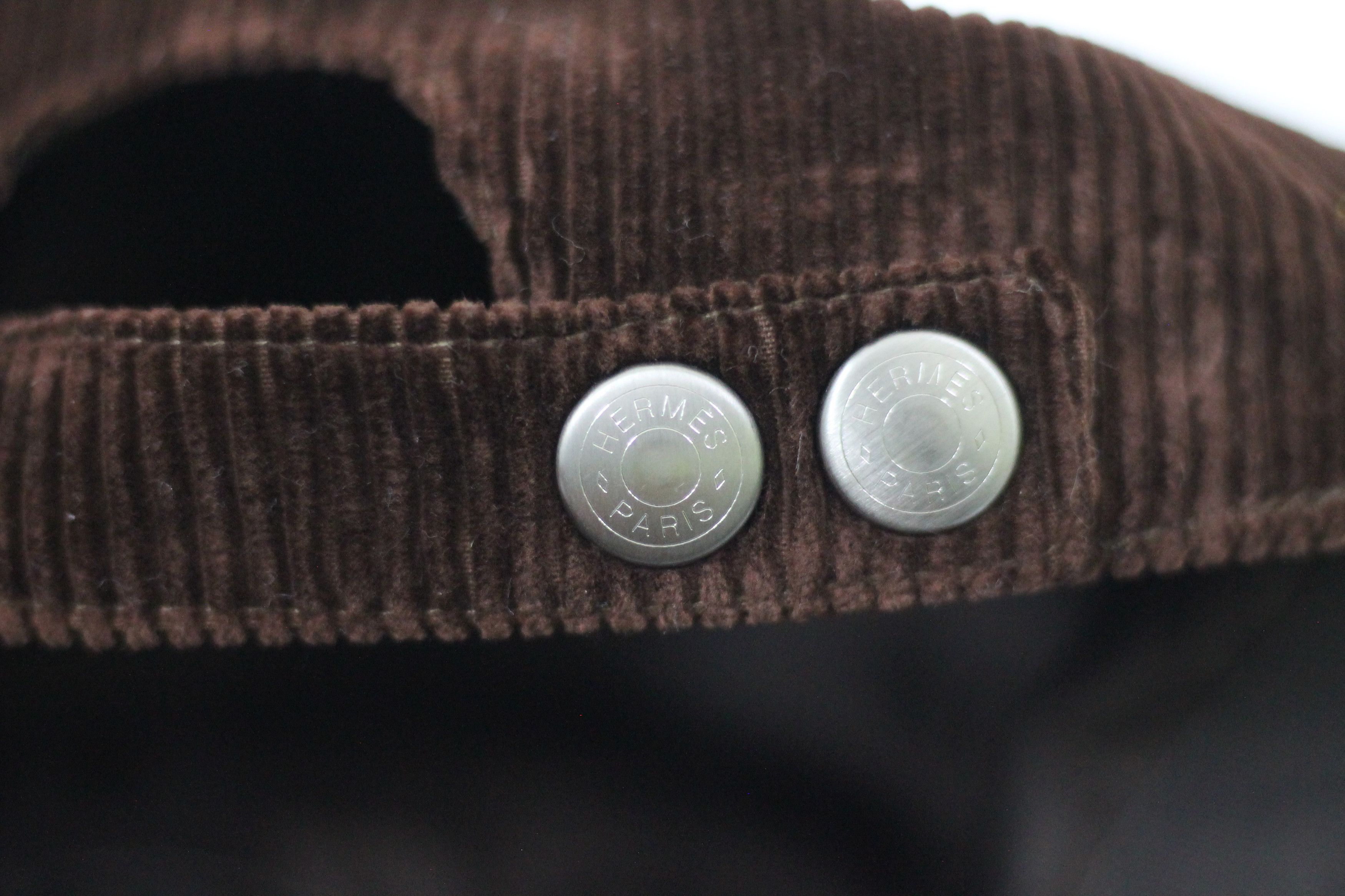 Hermes Vintage HERMES Corduroy H Logo Cap. Size ONE SIZE - 7 Thumbnail