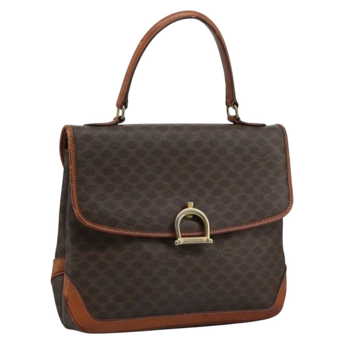 Celine CELINE Macadam Canvas Hand Bag Pvc Leather Brown Size ONE SIZE - 1 Thumbnail