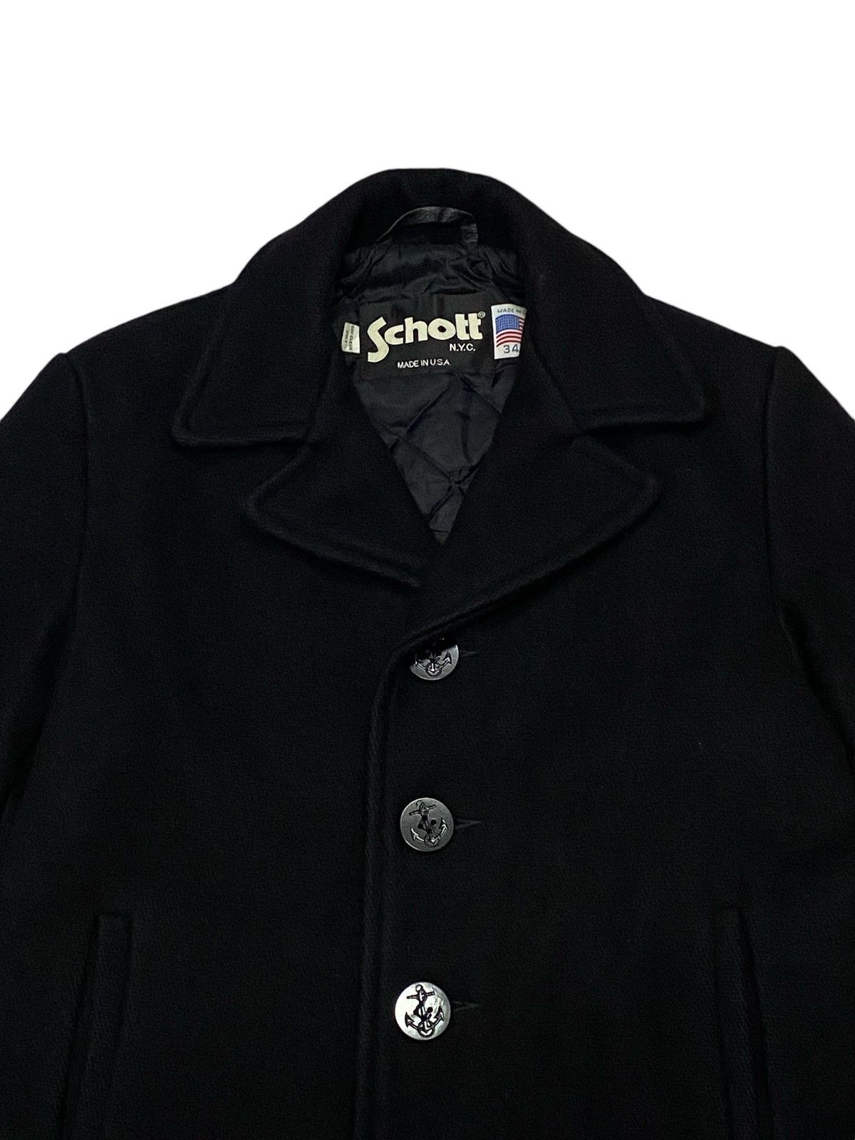 Schott × Vintage Vintage Schott USN WW2 Wool Peacoat Jacket m Size US M / EU 48-50 / 2 - 8 Thumbnail